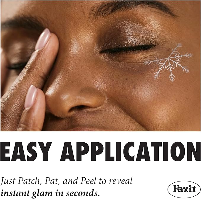 Fazit Makeup Patches - Snowflake Eye Rays - Glow Up Make-Up Patches - Cute Glitter Makeup Accessories for Women - Cosmetic Glitter for Face
