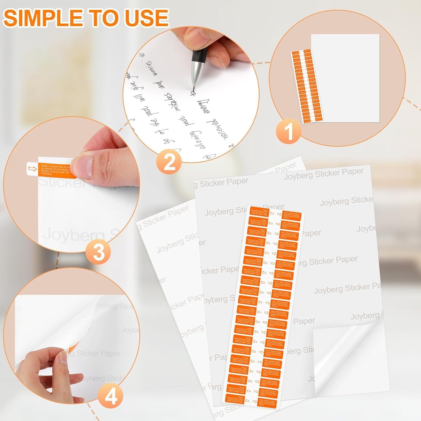 Printable Sticker Paper for Inkjet Printer, 150 Sheets 8.5" x11'' Matte Sticker Printer Paper Full Sheet Labels for Laser/Inkjet Printers, Letter Size
