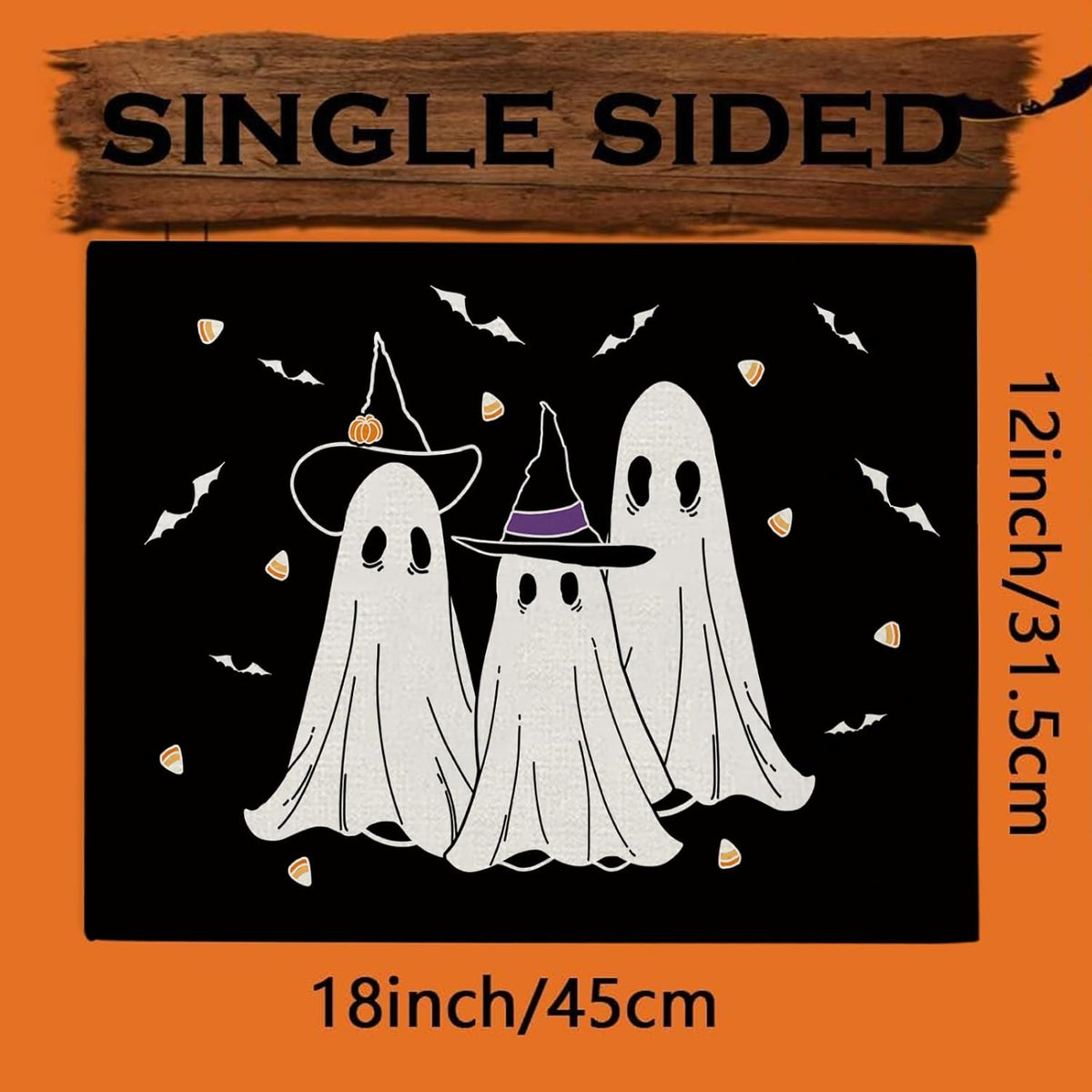 Halloween Placemats Ghost Pumpkin Bat Set of 4 Table Mats Seasonal Cute Home Party Kitchen Dining Table Decorations