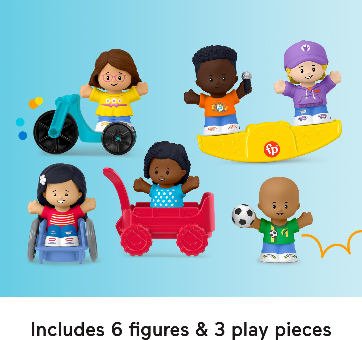Little People Toddler Toys Play for All Figure and Accessory Pack 9-Piece Set for Pretend Play Ages 1+ Years