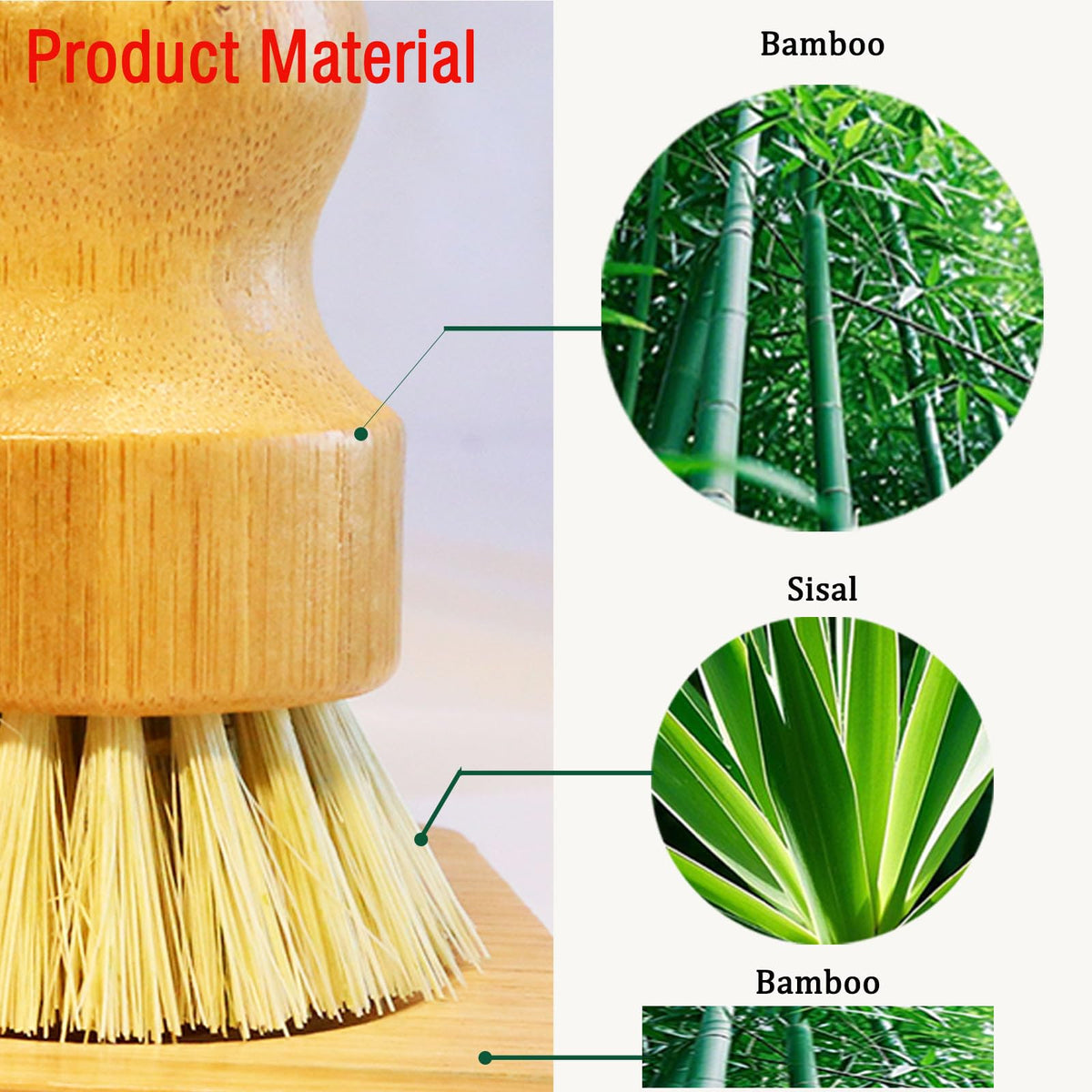 5 Pcs Bamboo Vegetable Brush (5 Count)