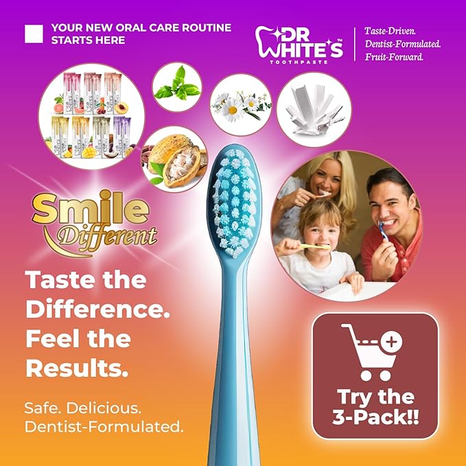 Dr. White’s Fluoride-Free nHA Toothpaste 2-Pack; Dentist-Formulated, Nano Hydroxyapatite + Xylitol, Sensitivity Relief Complex™, Mint-Free, Enamel Safe, Swallow-Safe (3.5 Oz, Cherry Bloom)