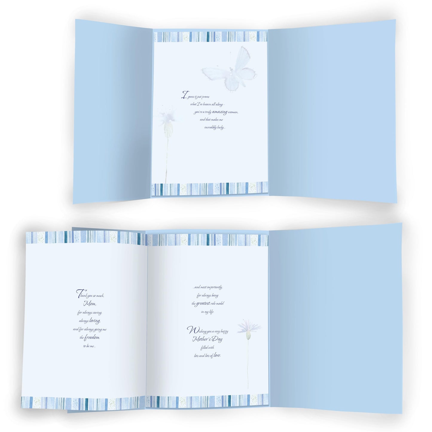Designer Greetings Jumbo Mother’s Day Card, “With Your Laughter and Light” Blue Cornflowers (12.5 x 8.75 Inch Card with Gift Box)