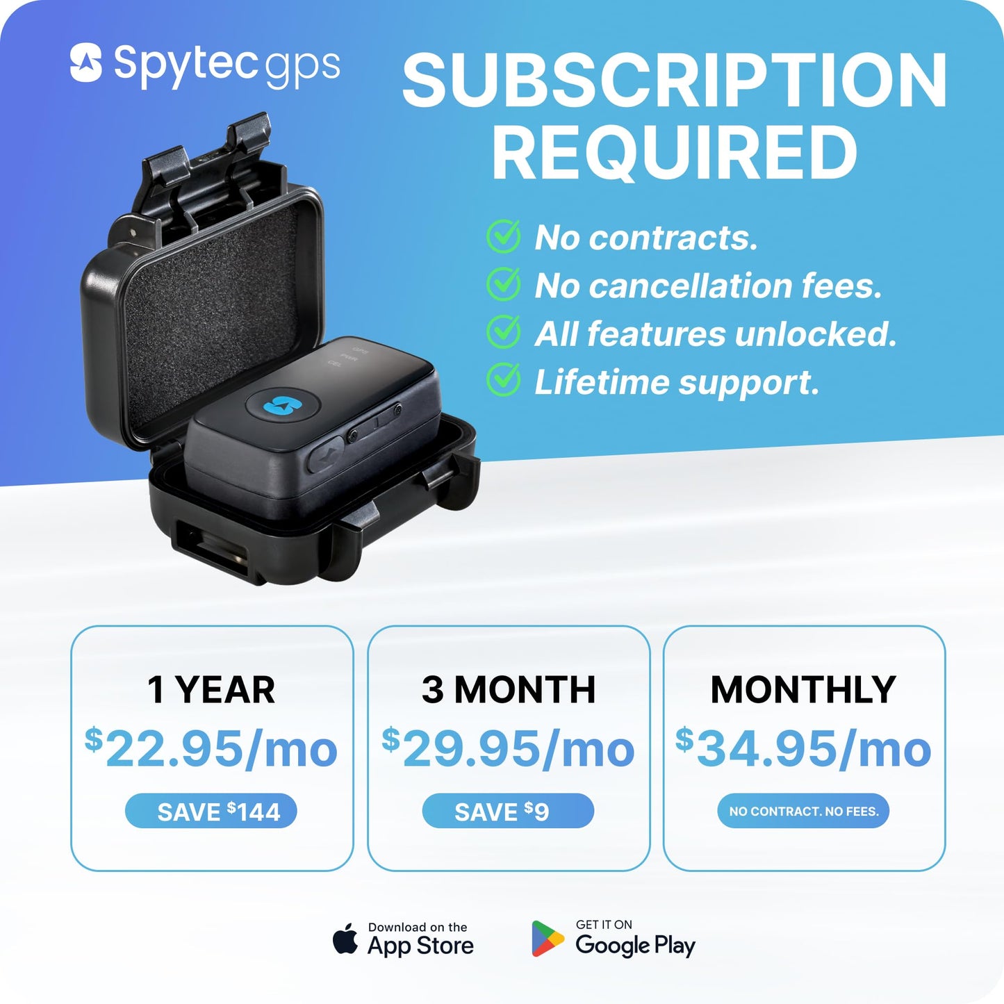 Spytec Atlas GPS Tracker for Vehicles & Kids (Subscription Required) | Up to 14-Day Battery Life | Waterproof Magnetic Case, Geofencing, Portable Real Time Mini GPS Car Tracker w/Lifetime Support