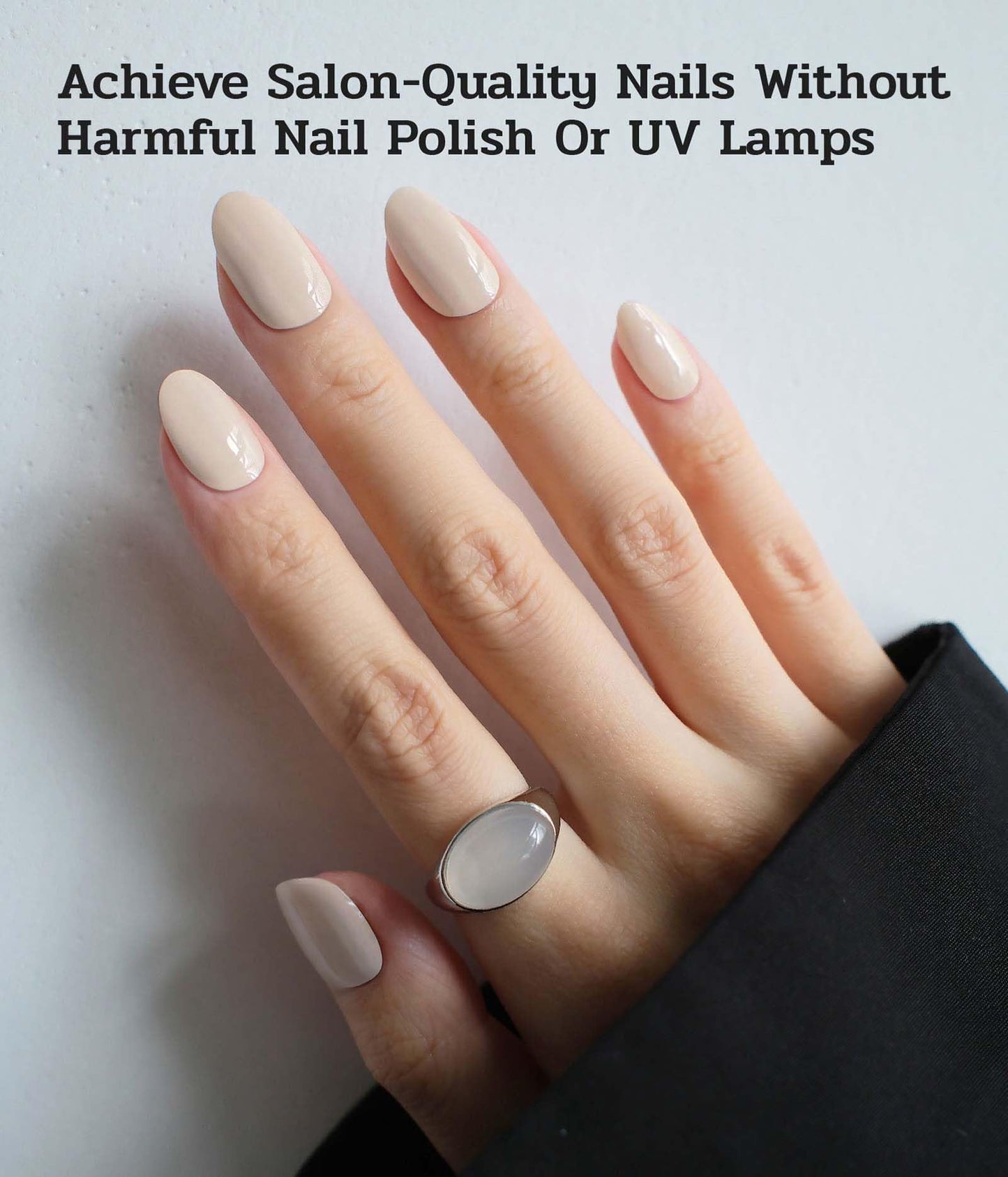 ruyeefam Nail Polish Strips (No UV Lamp Needed) - 22 Pcs Salon Quality Gel Nail Stickers - Long Lasting Wraps (Loft Light Nude)