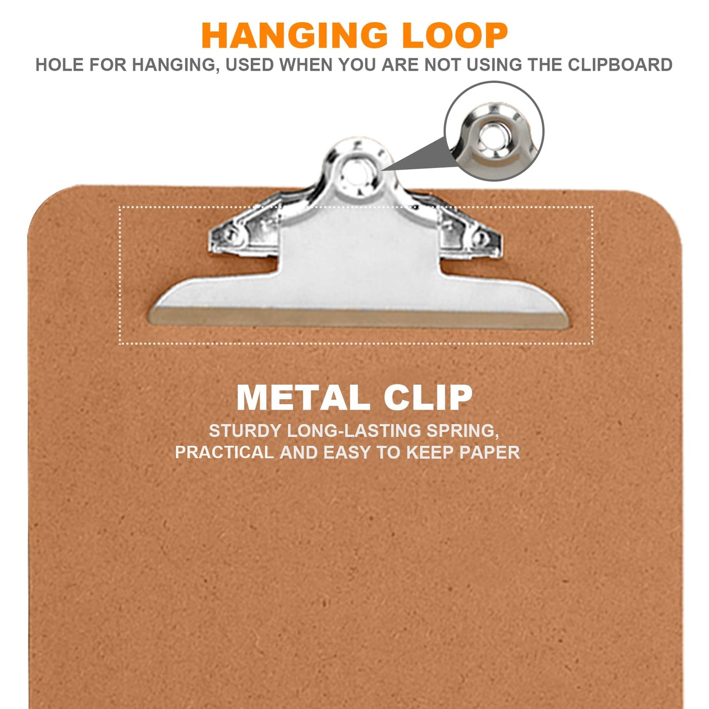 HERKKA 10 Pack Hardboard Office Clipboards - A4 Letter Size, ECO Friendly