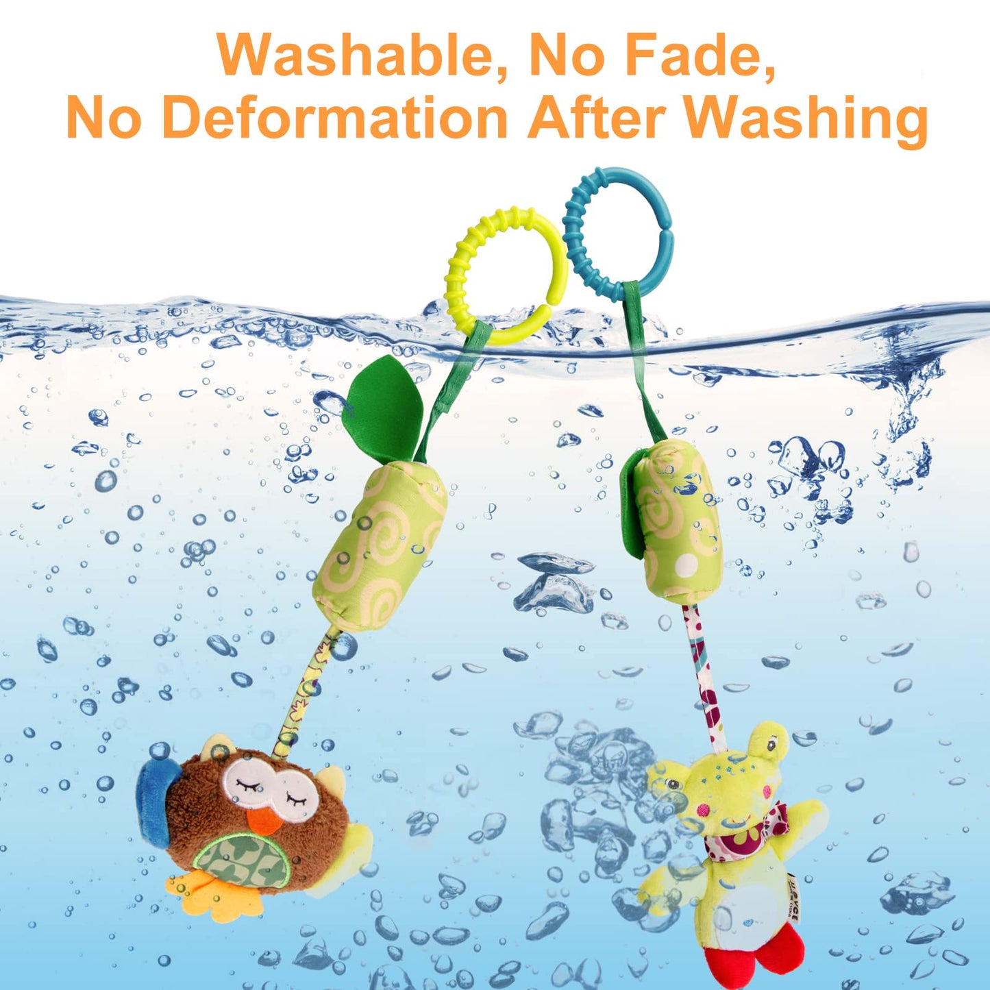 4 Packs Baby Stroller Toys Car Seat Hanging Bell For Boys Girls,Adorable Animal Infant Play Music Crib Toy Carseat Rattles Educational Toys,Kids Hand Bell Puppet With Cute Wind Chime And Squeak