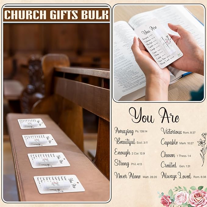 75 Pack Christian Religious Gifts Bulk Bible Verse Lip Balms 5 Flavor for Women Men Christian Religious Church Party Favors with Scripture Inspirational Gifts for Coworkers Staff (Classic)