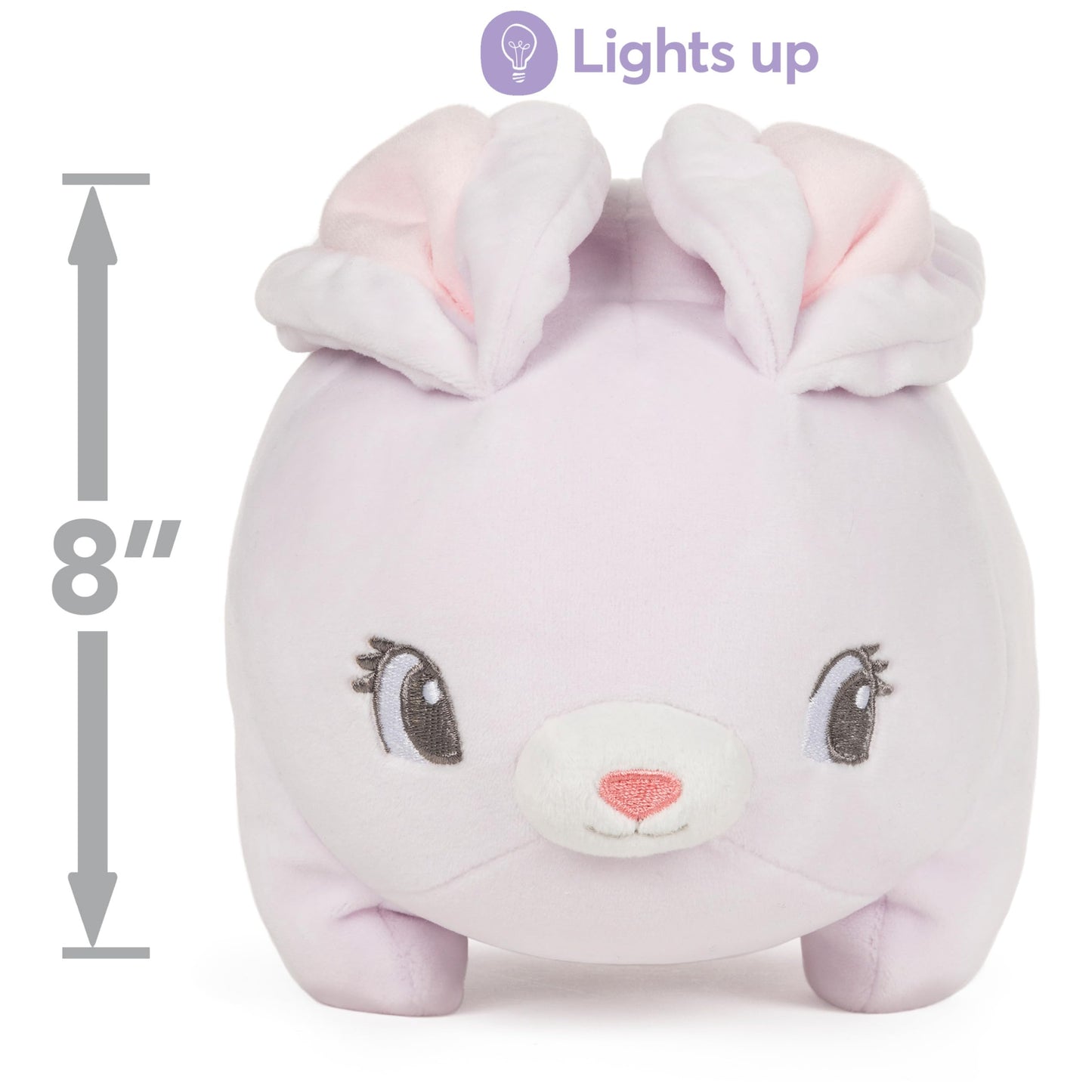 GUND Glow Bops BunBop Bunny Stuffed Animal, Touch Activated Glow in The Dark LED Plush Toy, Squishy Toy for Ages 3 and Up, 8”