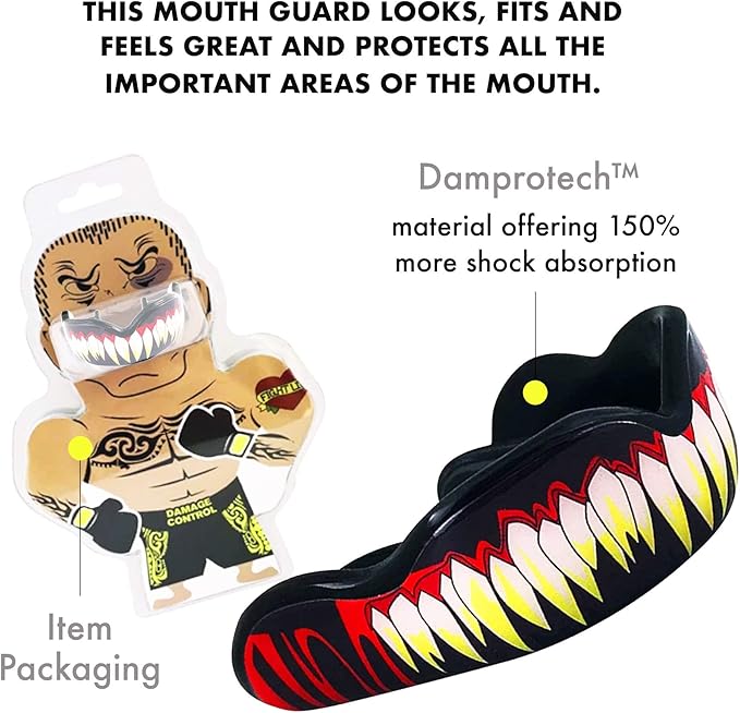DAMAGE CONTROL High-Impact Mouth Guard – Sports Mouthguard for Boxing, Football, Hockey, Lacrosse & Basketball, Protects Teeth & Jaw, Protective Mouthpiece for Adults & Youth (Adult, SymBite 2.0)