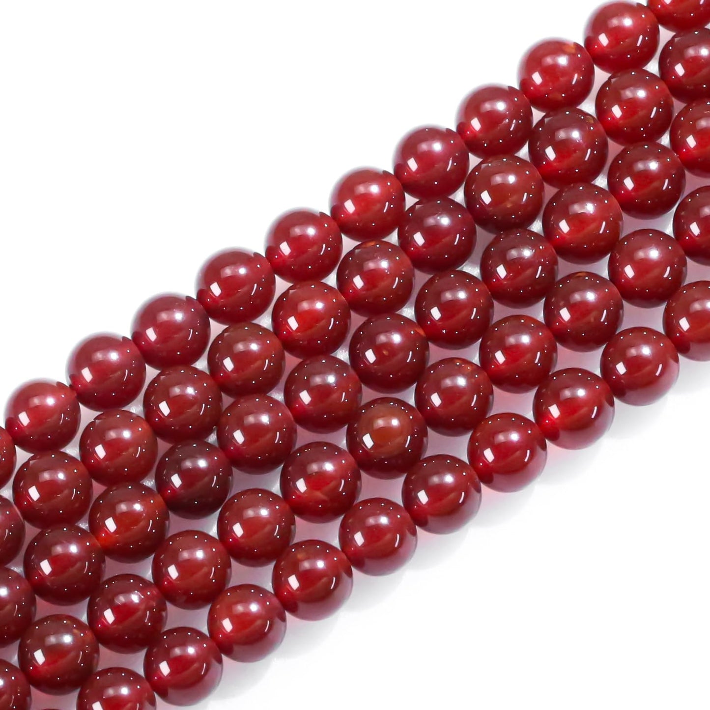 8mm Natural Gemstone Round Red Agate Loose Beads for Jewelry Making Bracelets Necklace Earrings Art Craft (45-48pcs/strand)