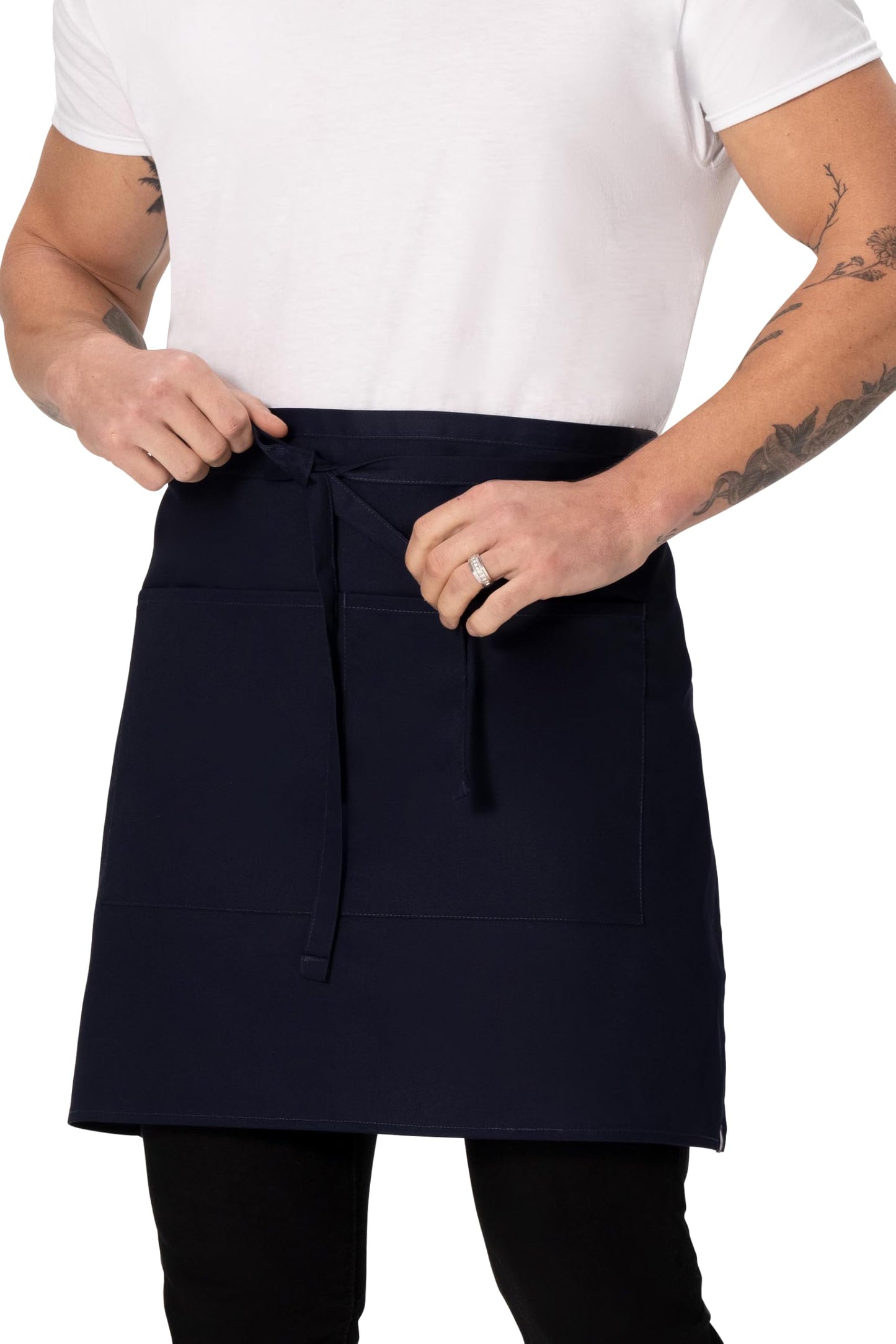Chef Works Unisex Half Bistro Server Apron, Navy, One Size