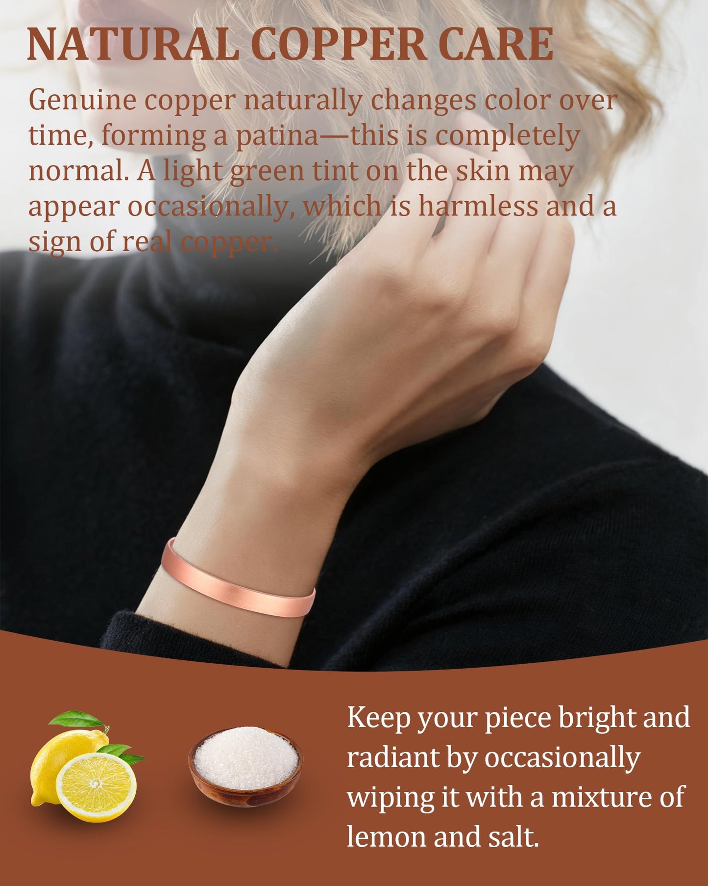 BioMag Copper Bracelet for Women Mom, 99.99% Pure Copper Cuff Bangle for Mothers Day Birthday, Adjustable Jewerly Gift