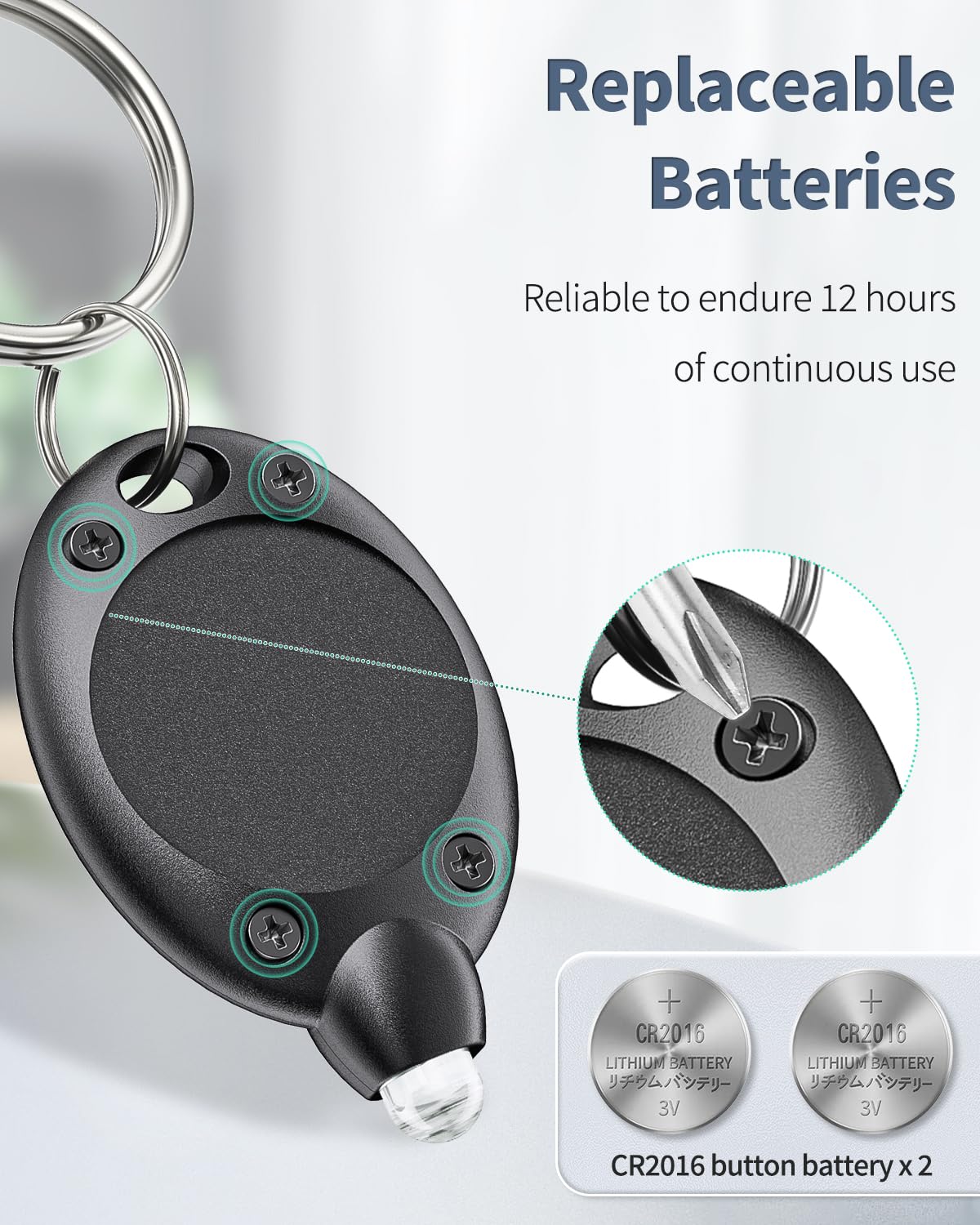 Uniclife 20 Pack LED Keychain Flashlight Mini LED Keychain Light 12 Lumen Portable Ultra Bright Battery Powered Key Ring Torch for Outdoor Camping Hiking and Emergency Lighting, Black