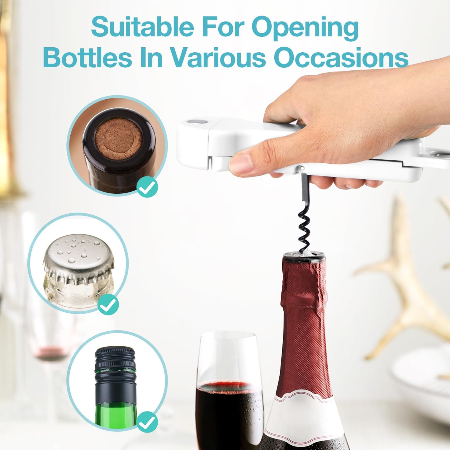 Banyaa 7-in-1 Jar Opener for Seniors – Magnetic adjustable Jar Opener & Bottle Opener for Arthritis, Weak Hands, Easy-Grip Kitchen Lid Opener Gadgets (Off-White)