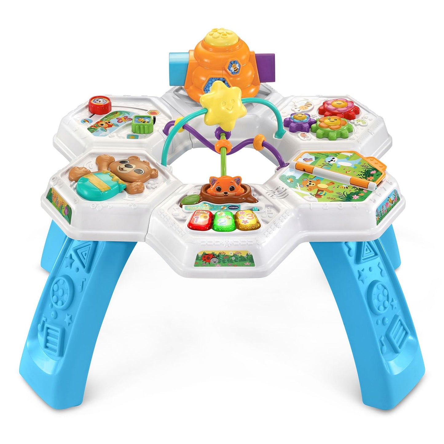 VTech Buzz and Learn Activity Table with Seven Interactive Play Zones, Blue