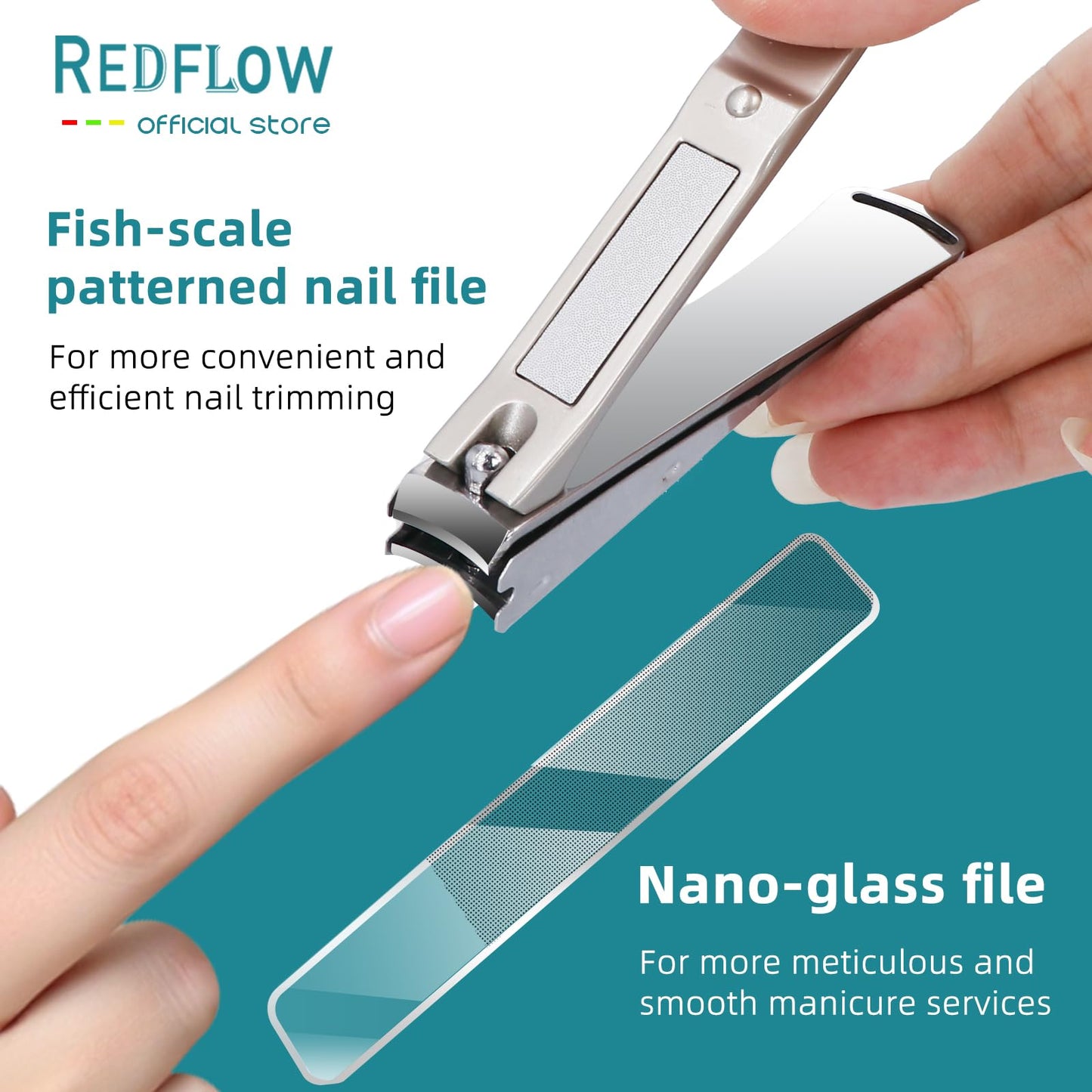 Large Nail Clippers,Fingernail Cutter Stainless Steel,Nail Clippers Anti Splash,Nail Scissors Detachable Design,Includes a Nano Glass File