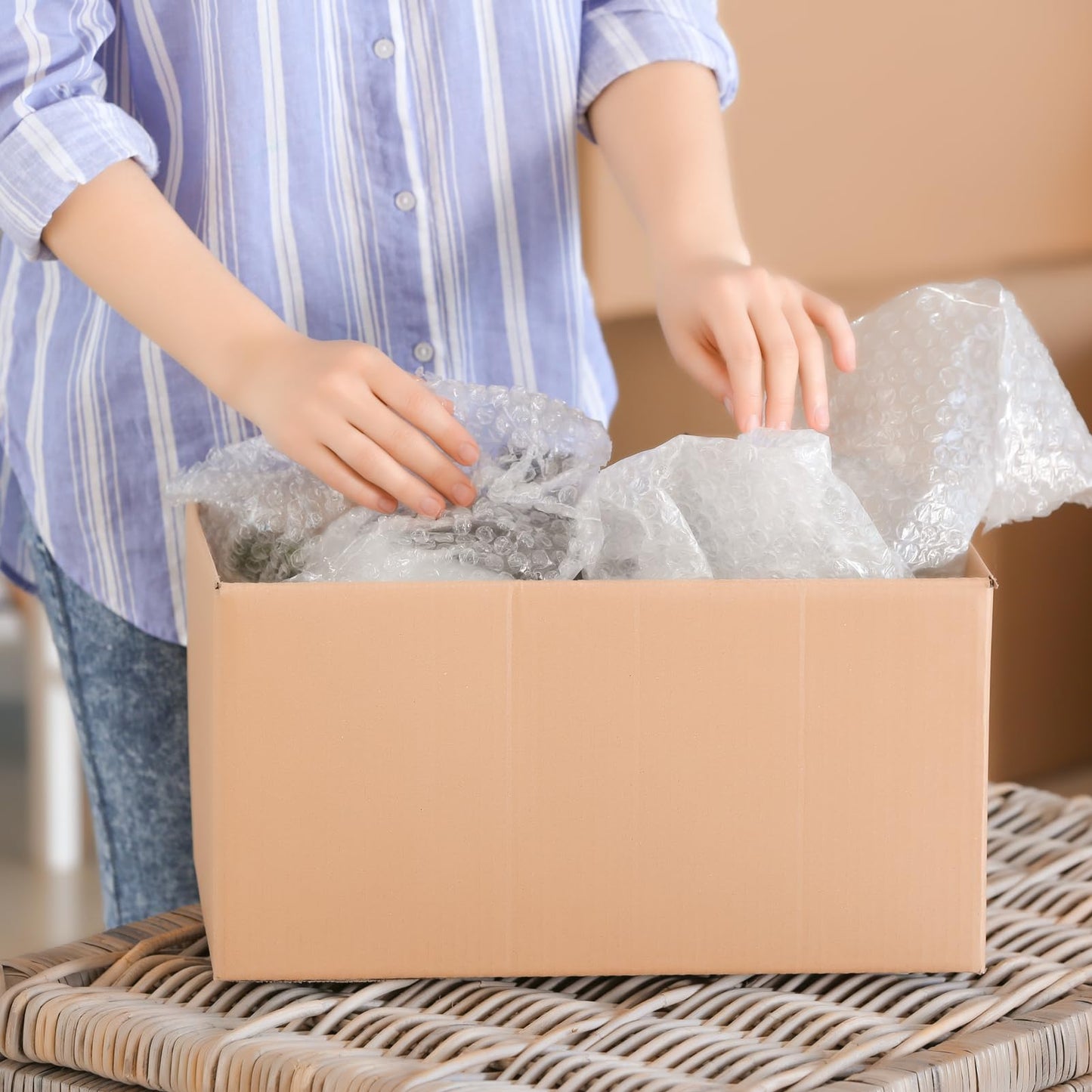 Metronic Bubble Cushioning Wrap 2 Pack 12 Inch x 72ft Total, Dense Bubble Packing Air Wrap Clear Bubble Packing Roll for Shipping and Moving Supplies, Perforated Every 12" (Made in USA)