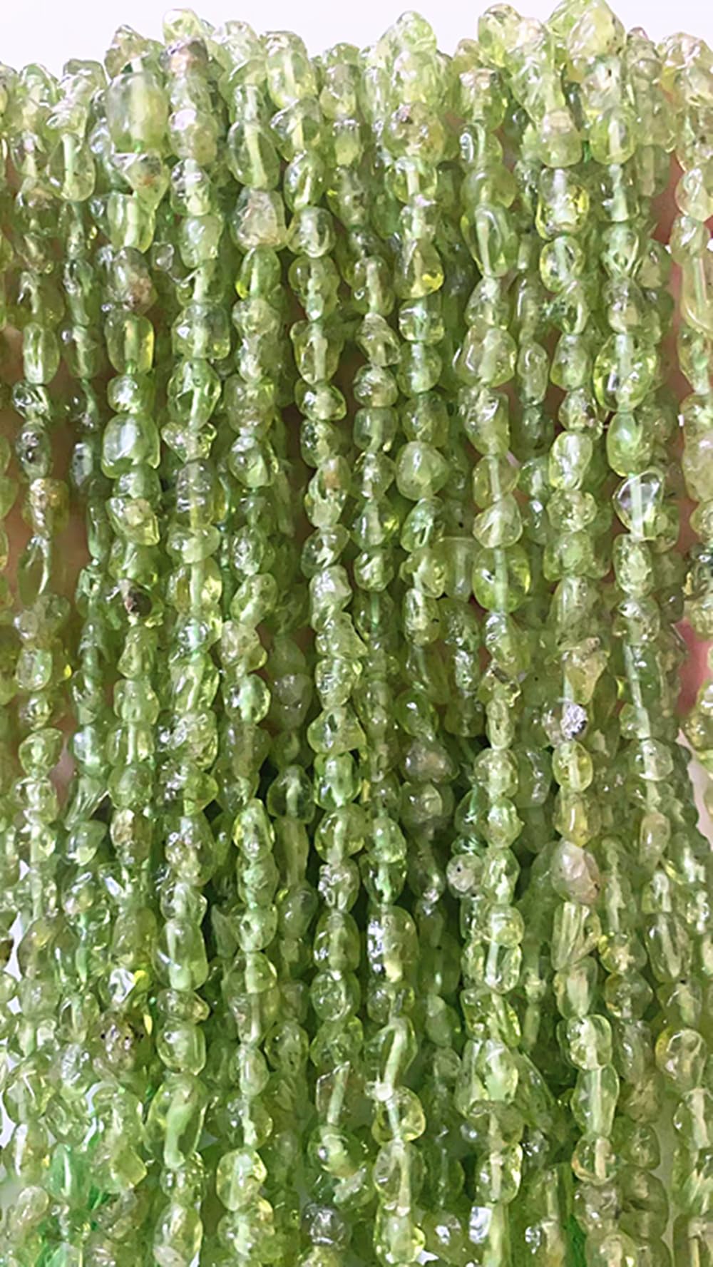 jodaying 6-8mm Natural Green Peridot Nuggets Oval Free Tumbled Pebble Semi Precious Gemstone Loose Stone Beads Approx 15.5 inch for DIY Jewelry Making
