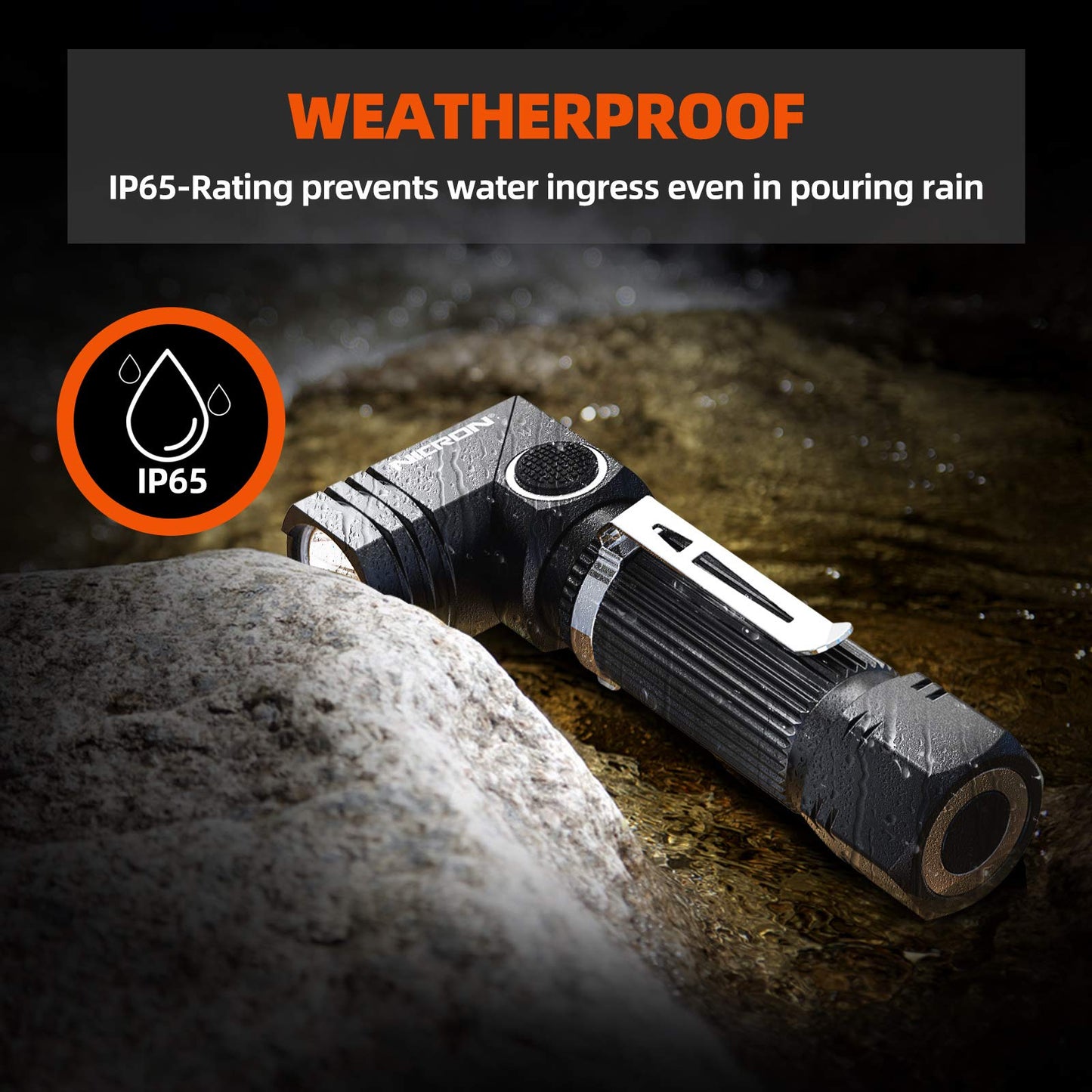 NICRON Flashlight, N7 600 Lumens Tactical Flashlight, 90 Degree Ip65 Waterproof Led Mini Flashlight 4 Modes- Best High Lumens are for Camping, Outdoor, Hiking （Not Including Batteries） Gift