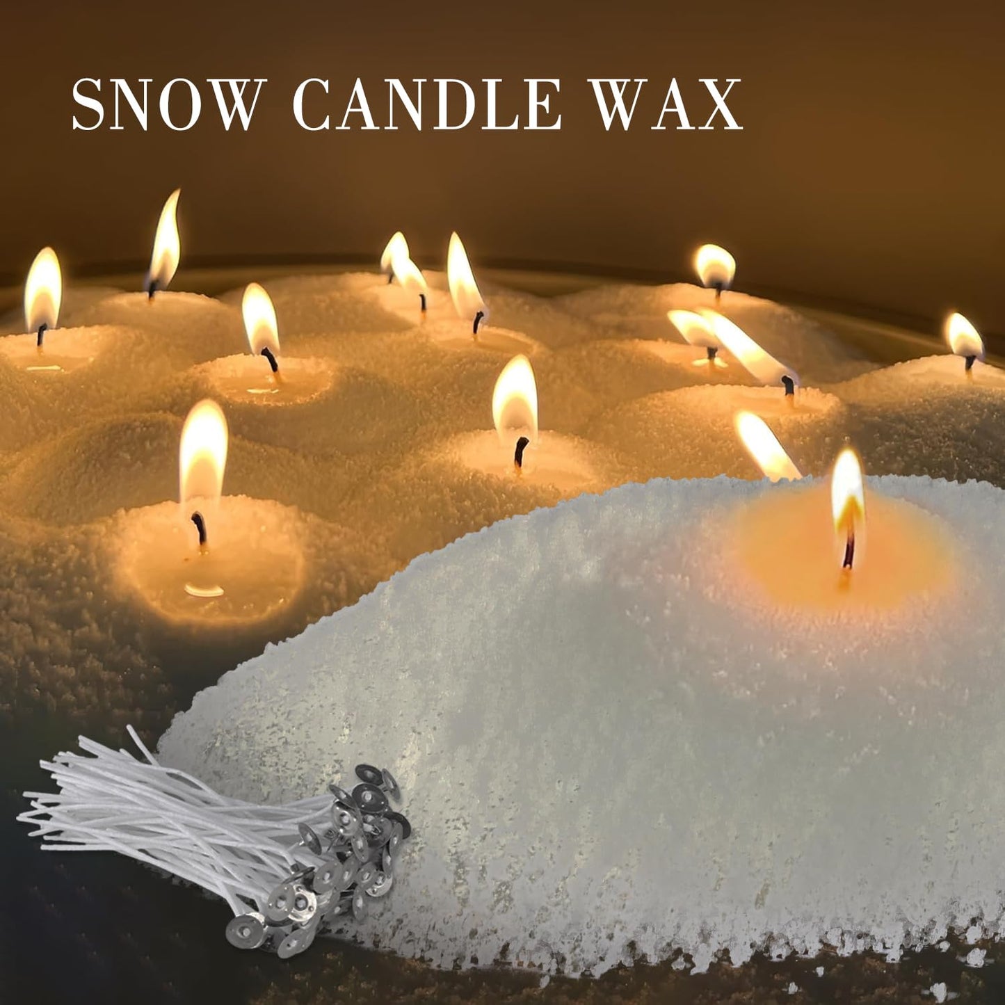 pliadvbu 10 lb Wax Sand DIY Pearl Candle Kit, 100 Wicks, Natural Pearl Wax, Reusable, Unscented Powder for Making, Weddings and Parties
