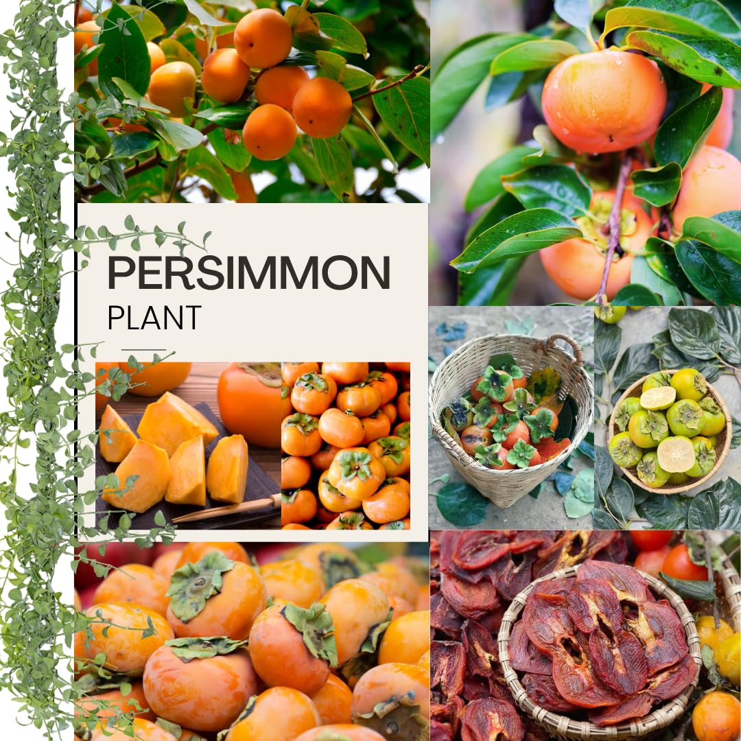 Persimmon Tree Live Plant, 6 to 12 Inches Tall Size Plant, Quart Pot, Dormant in Winter
