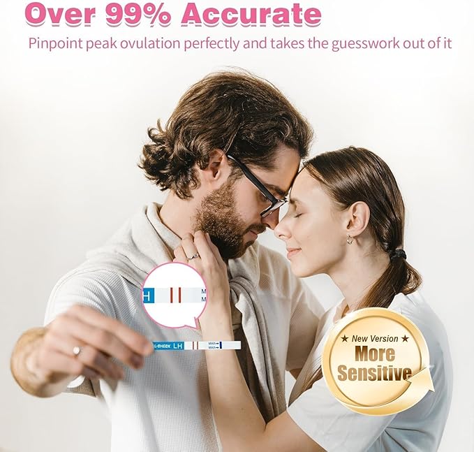 40 Pack Ovulation Tests with Cups, Bulk Ovulation Test Strips for Women, HEAL-CHECK Ovulation Predictor Kit, Accurate Fertility Tests for Home, Individually Wrapped 5mm LH Strips with Cups