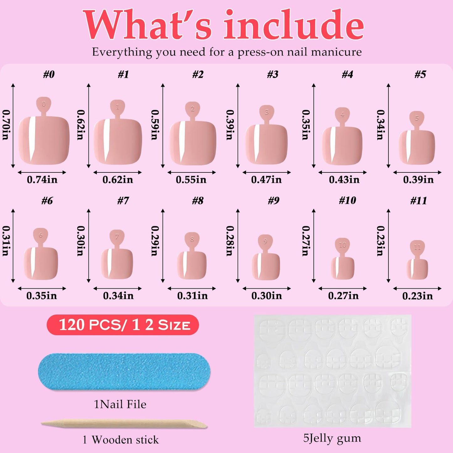Lifextol 120PC Pink Press on Toenails for Women Fake Toe nail Press ons Acrylic Toe Press on Nails Set, Pink Press on Toe Nails Press on Fake Toenails Press ons Acrylic Toe Nail Tips Kit & Glue Tab-M