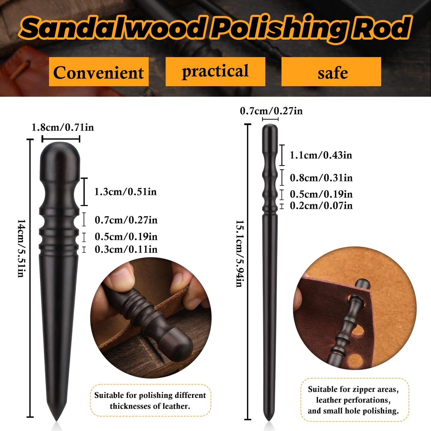 CBHGFEA Leather Working Tools Kit Includes Cutting Knife, Edge Burnisher, 1/2/4/6 Stitching Punch, Leather Compass Geometry Tool and Steel Ruler for DIY Leathercraft DIY Projects