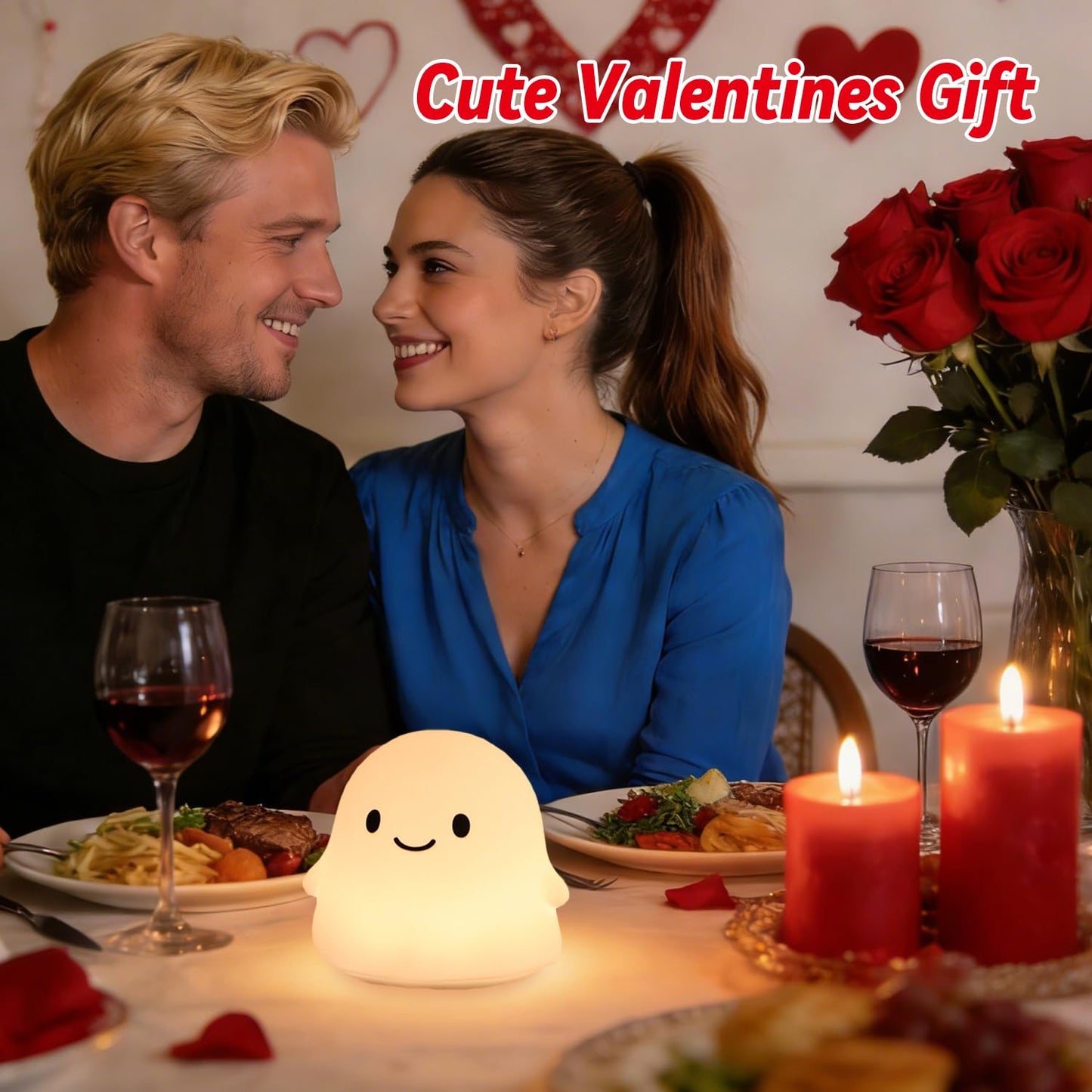 Daixinde Ghost Night Light, Squishy Halloween Gifts with 50Hrs Battery, Tap Control 2 Brightness, 30Min Auto-Off, Rechargeable Cloud Lamp for Kids Bedroom, [Mothers Day Gifts]