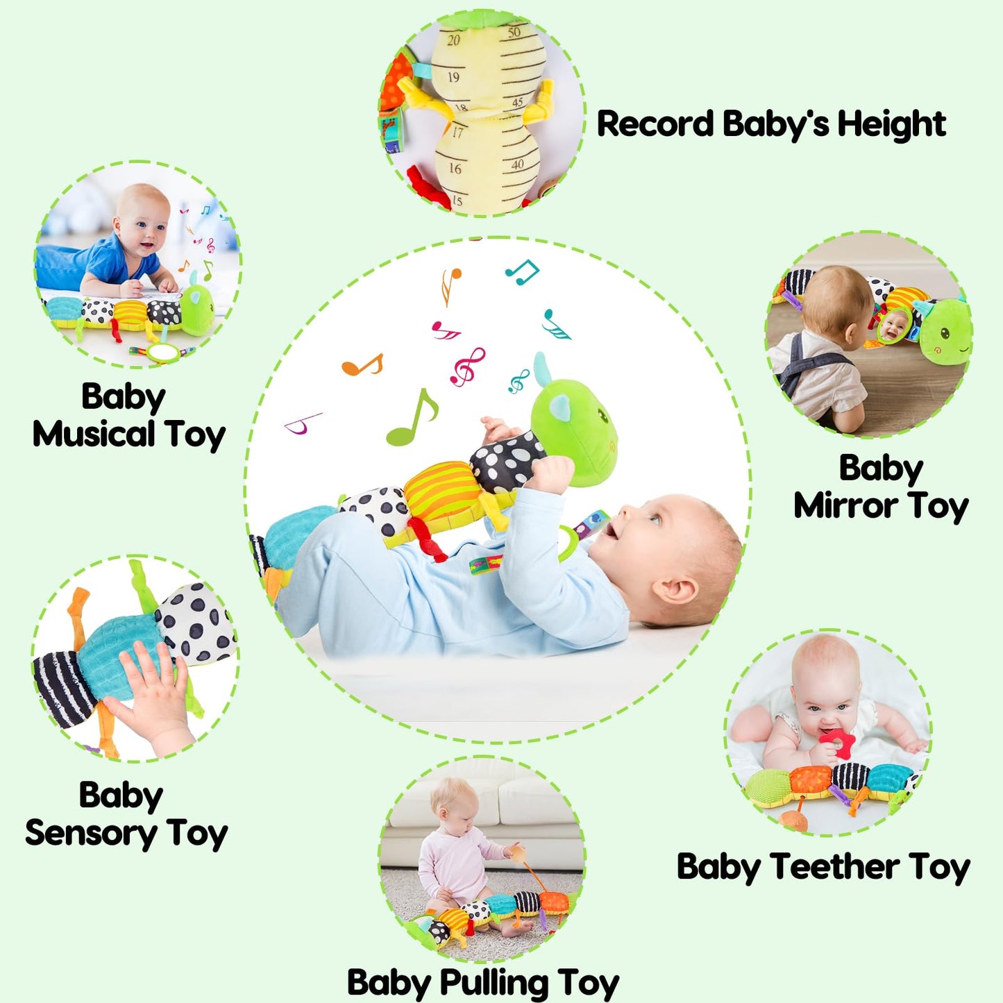 Melodyinn Baby Sensory Mirror Toys for 0-3-6-12 Months