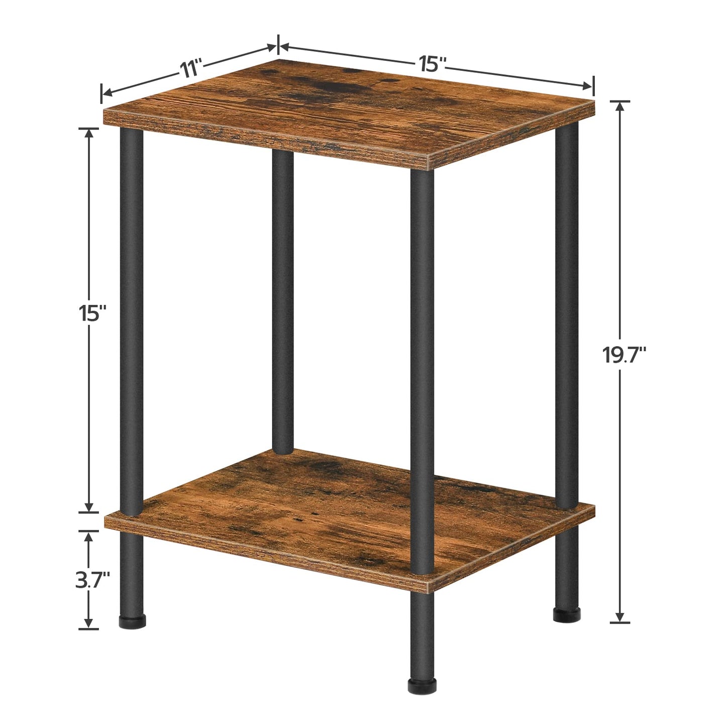 HOOBRO End Table and Area Rugs Bundle, Nightstand with 2-Layer Storage Shelves, 2 x 3 ft Area Rugs Washable Non-Slip, BF09BZP201-BU01AR01