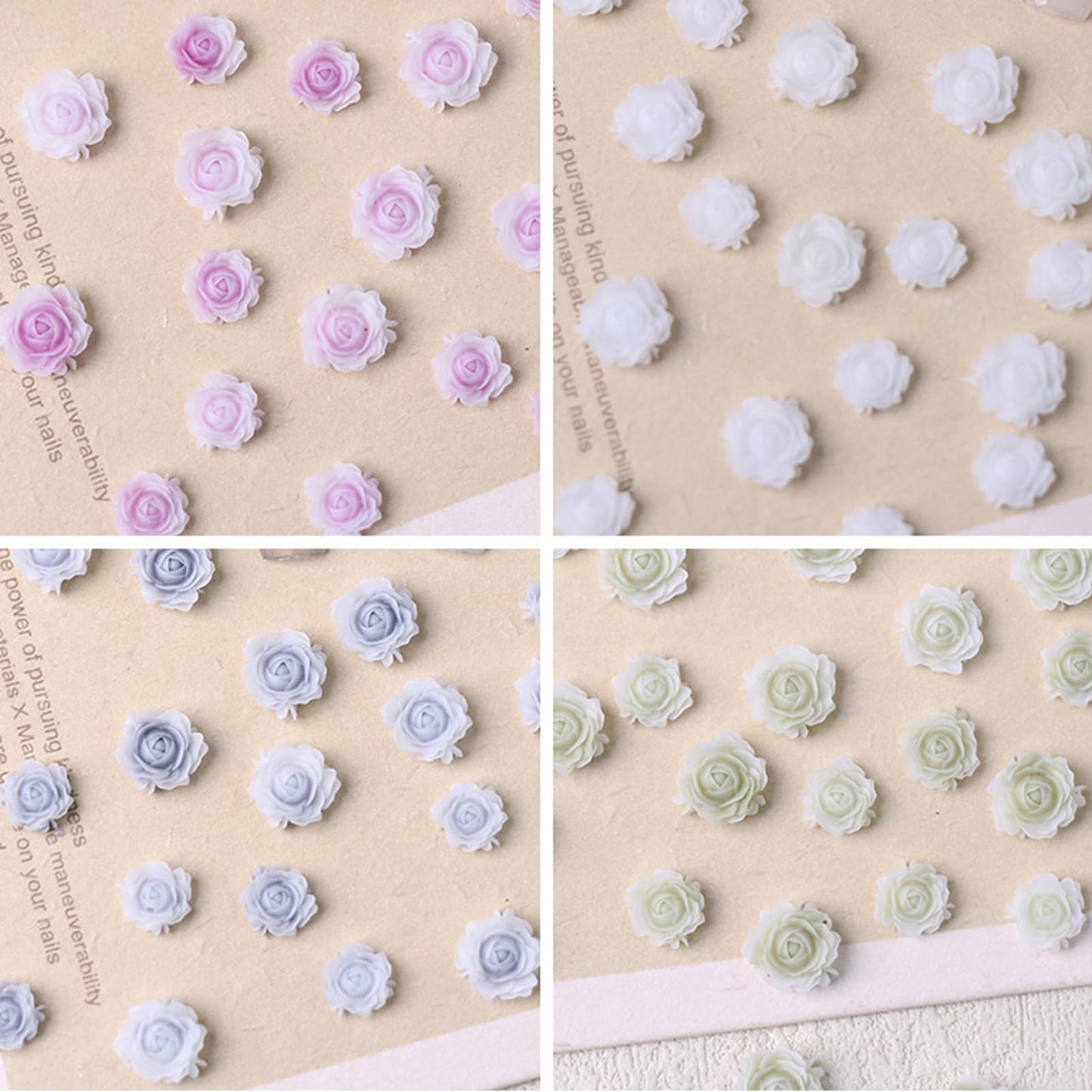 JERCLITY 3 Boxes Nail Decoration Set 48pcs Chiffon Fabric Bow Nail Charms 48pcs Ribbon Bow Charms 72pcs Rose Nail Charms with Pearls for Women Nail Art