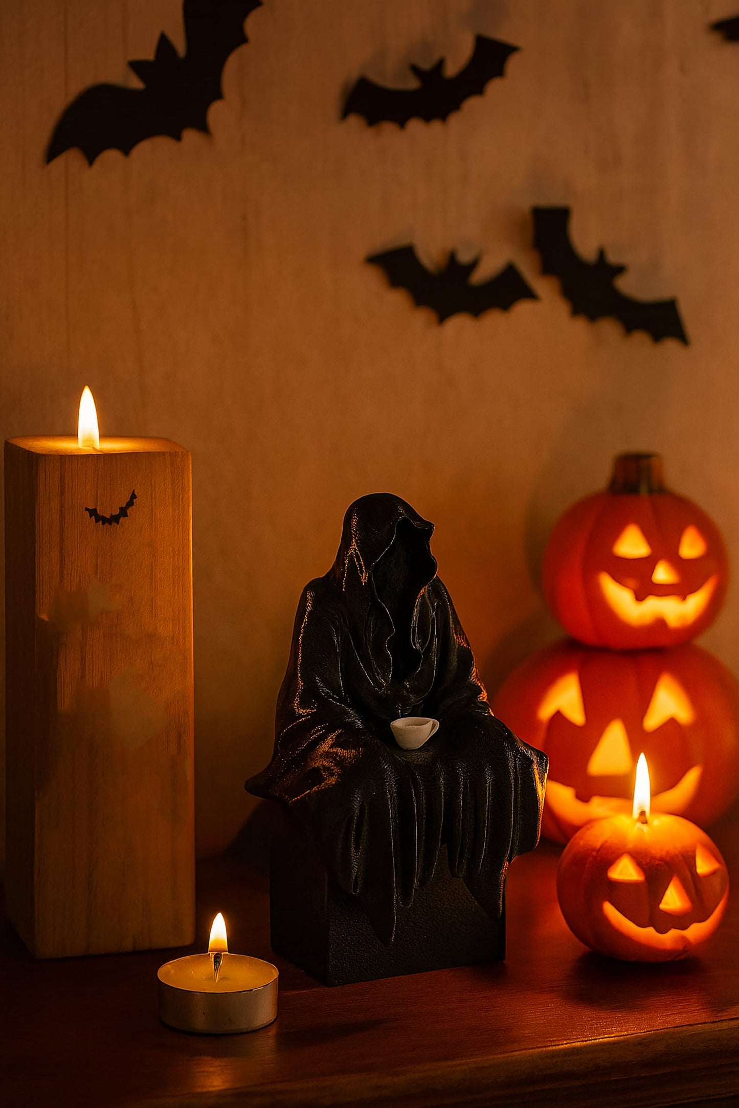 Grim Reaper Witch Statue Bookshelf Decor – Suriel Horror Figurine for Halloween & Gothic Home