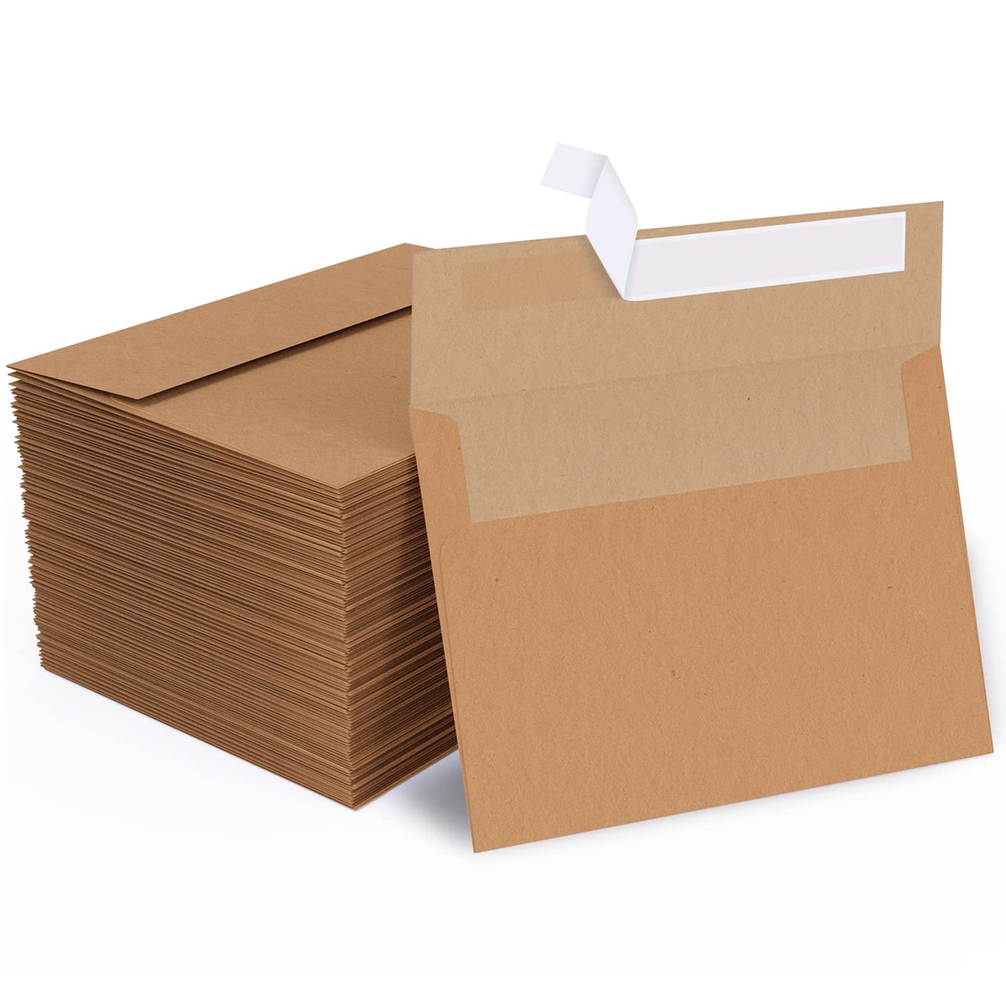 A7 Brown Kraft Envelopes Self Seal for Invitations 1000 Pack, 120 GSM Goefun 5x7 Mailing Envelopes Printable for Weddings, RSVP, Birthday, Photos, Documents and DIY Cards