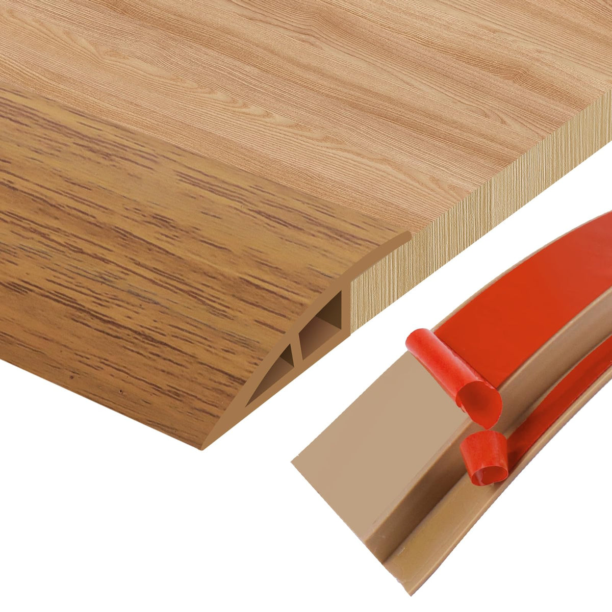 Floor Transition Strip Door Threshold 39" Floor Transition Reducer Trim on The Edges Threshold Strip Self Adhesive Suitable for Doorways