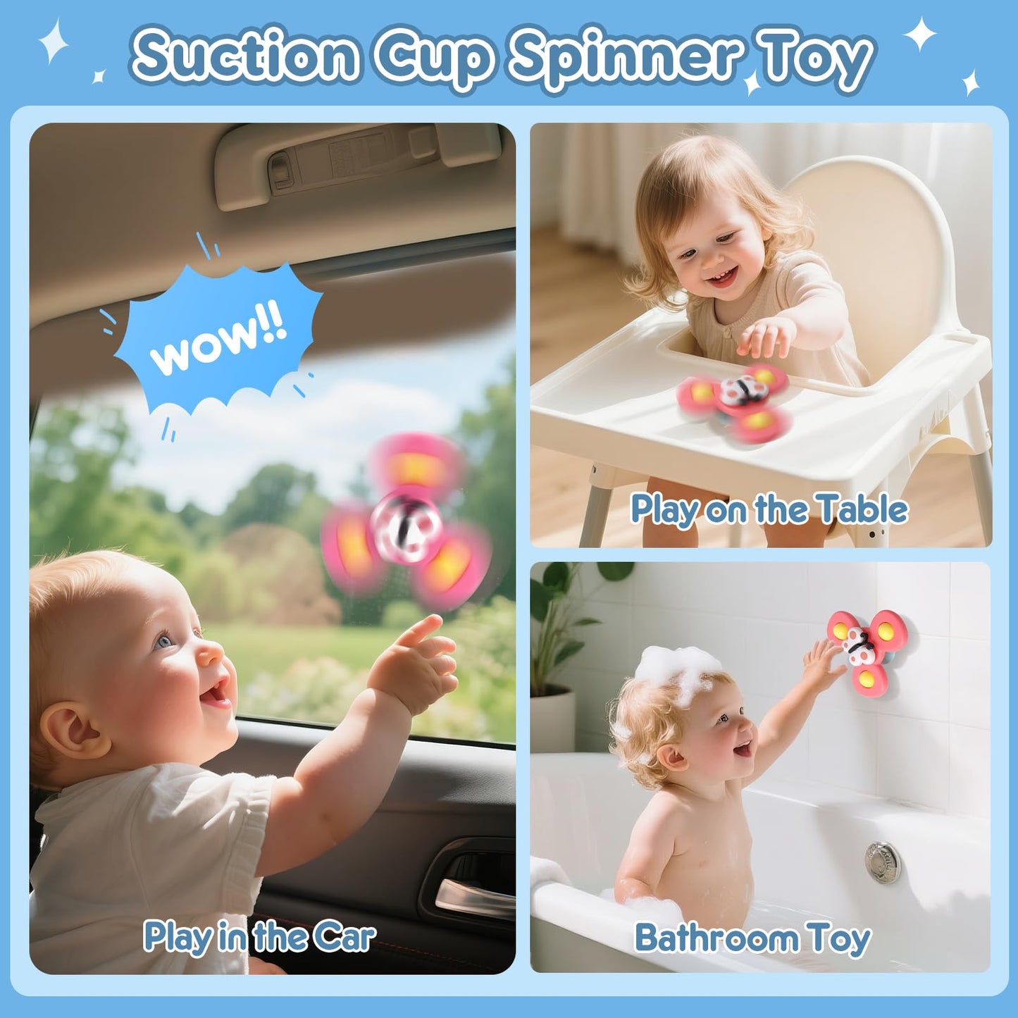 EPOGG 6 in 1 Montessori Toys for Babies 6-12 Months Up - Incl Pull String Toy, Stacking Cups, Tissue Box, Suction Cup Spinner, Stacking Blocks,Activity Cube, Baby Toys for 1 2 3 Year Old