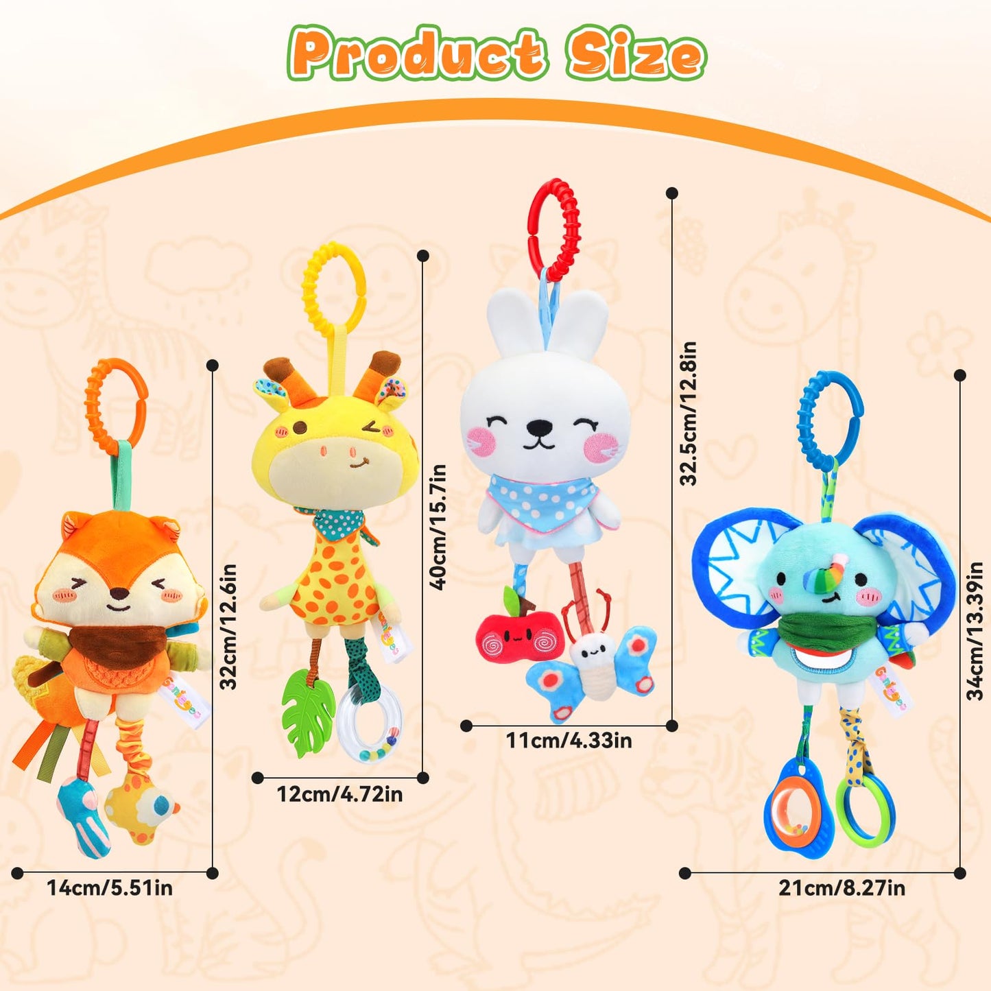 YELUFT Baby Toys for 0 3 6 9 12 Months, Baby Hanging Toys, Car Seat Stroller Crib Gym Baby Rattle Toys with Teether for Newborn Infants Toddlers Baby Boys Girls Gifts