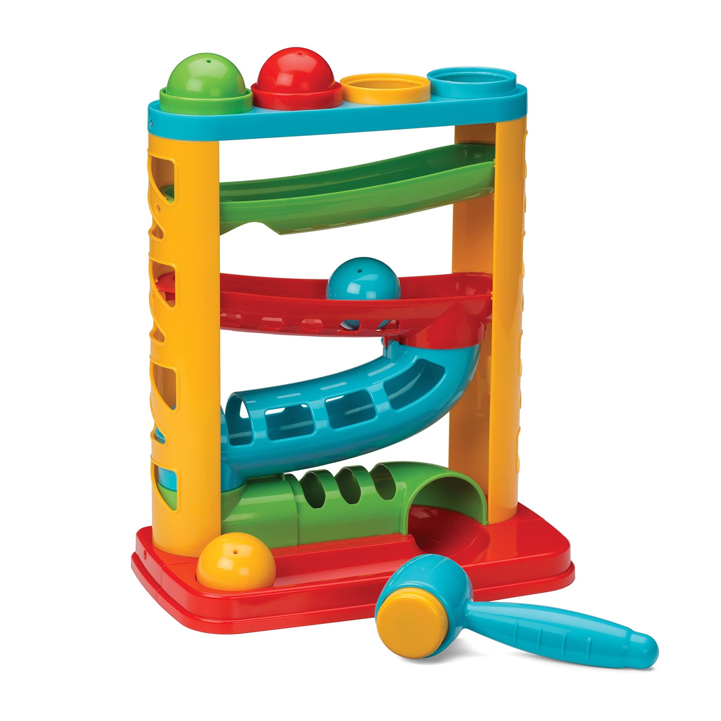 Infantino Ball Tower & Sensory Blocks Set - Educational Baby Toys, Hand-Eye Skills, Cause & Effect, Easy Grip Building Blocks