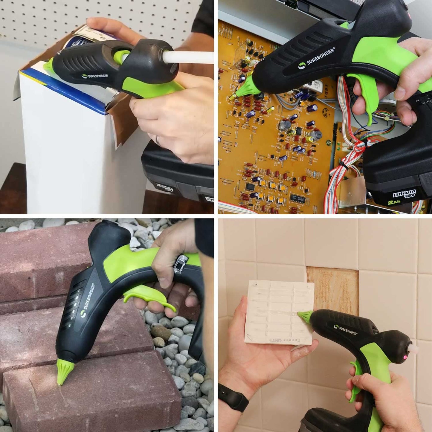Surebonder 18V Ryobi Battery Powered Fully Cordless Hot Glue Gun, Professional, Full Size for DIY, Crafting, Repairs, 60 Watt, Battery and Charger NOT Included - Tool Only