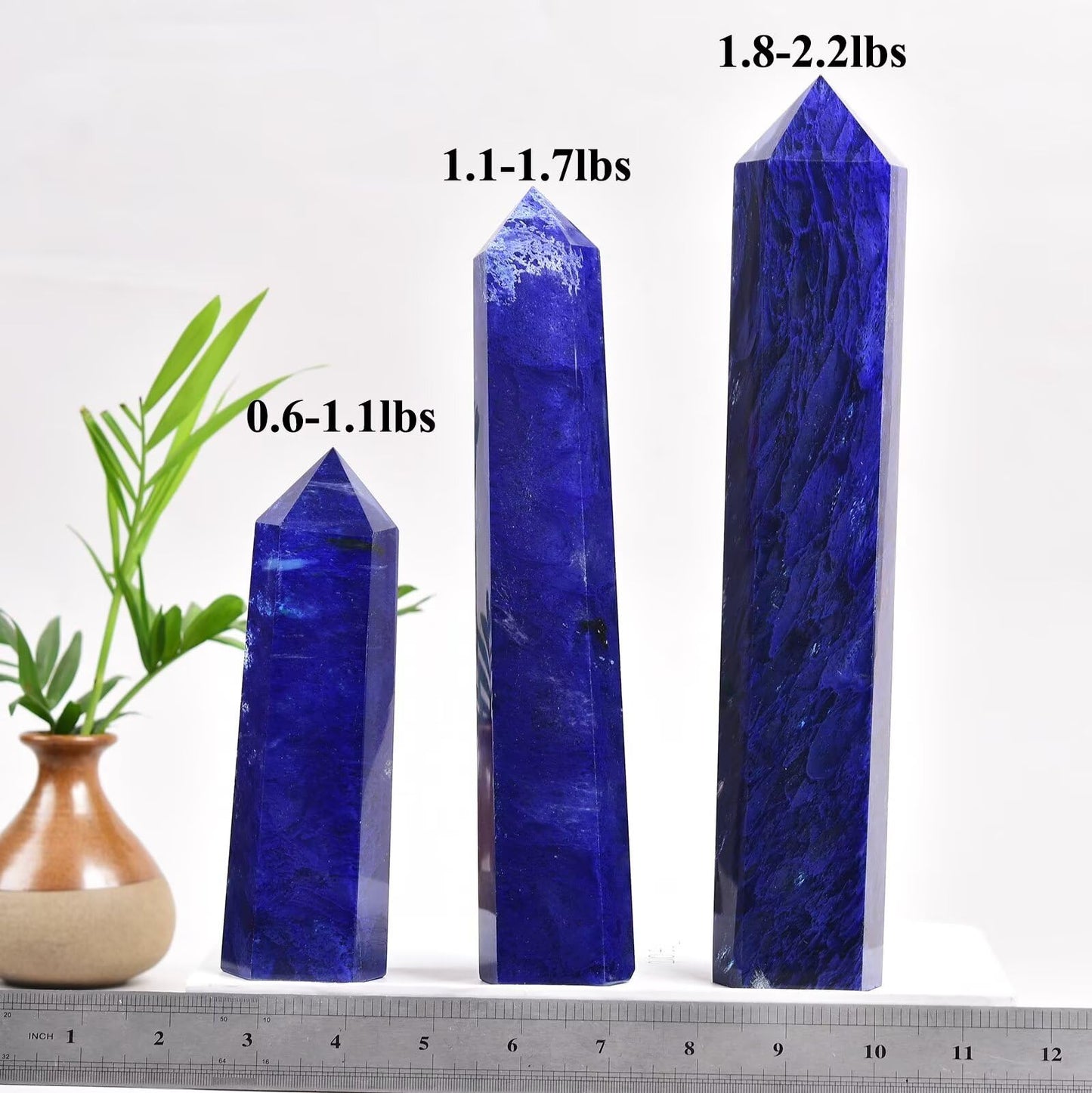 Smelting Blue Quartz Tower Obelisk Artificial Crystal Stone Wand Large Reiki Meditation Gifts 1.7-2.2 LBS