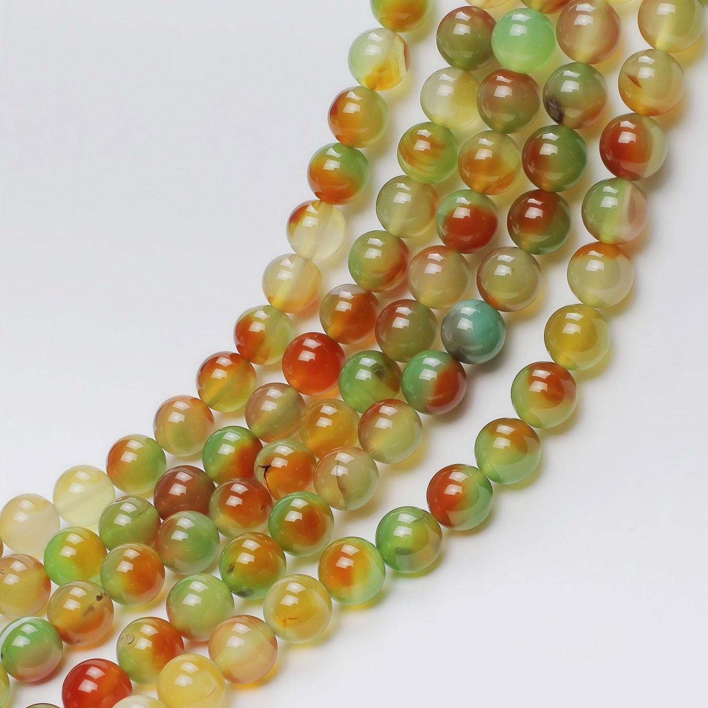 MJDCB Natural Peacock Agate Beads Red Green Agate Beads Round Stone Beads for DIY Necklace Bracelat Jewelry Making Strand 15" (6mm)