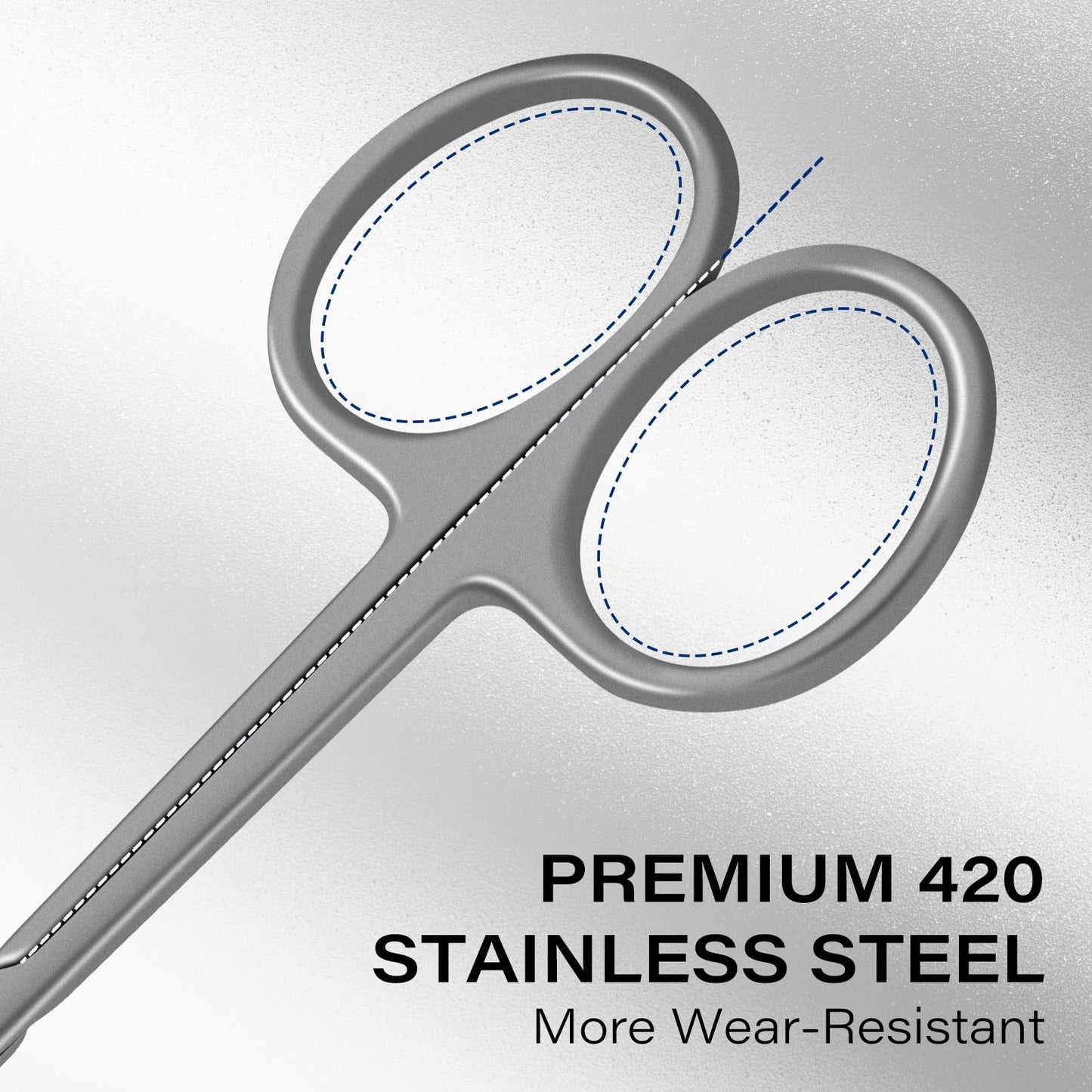 GöSol Cuticle Scissors Russian-Style Ultra Fine Curved Professional Cuticle Scissors 420 Stainless Steel, Precision Pointed Tip Grooming Scissors for Dead Skin; Eyebrow; Eyelash, Includes Leather Case