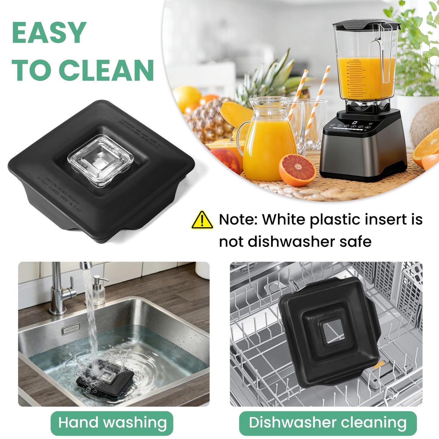 Blender Latching Lid Replacement #40-310, Fit for Blendtec Commercial Wildside & Fourside Jars Lid, Blender Top Lid with Removable Center Cap for prevents liquid splashing