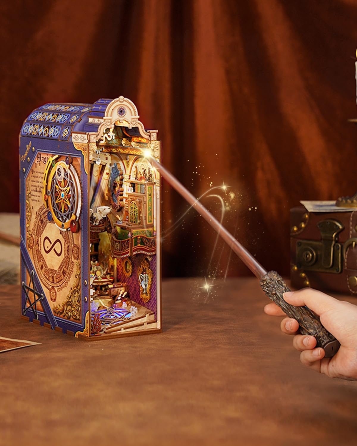 Tonecheer Magic Wand Remote Control Lighting Accessories for Book Nook Kits for Beast‌ and Beauty, Sweet Dream, Monster Carnival, Magical Library