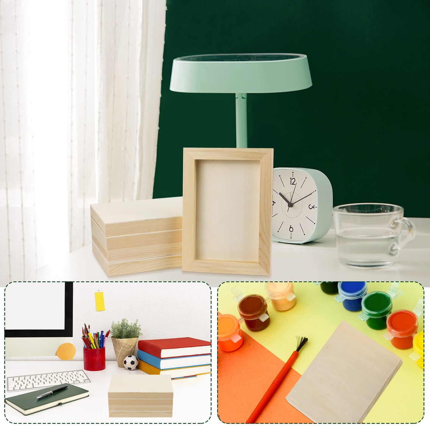 Bercoor 10 Pcs 5x7 Wood Panel Boards, Unfinished Wood Canvas Wooden for Painting, Arts, Pouring Use with Oils, Acrylics