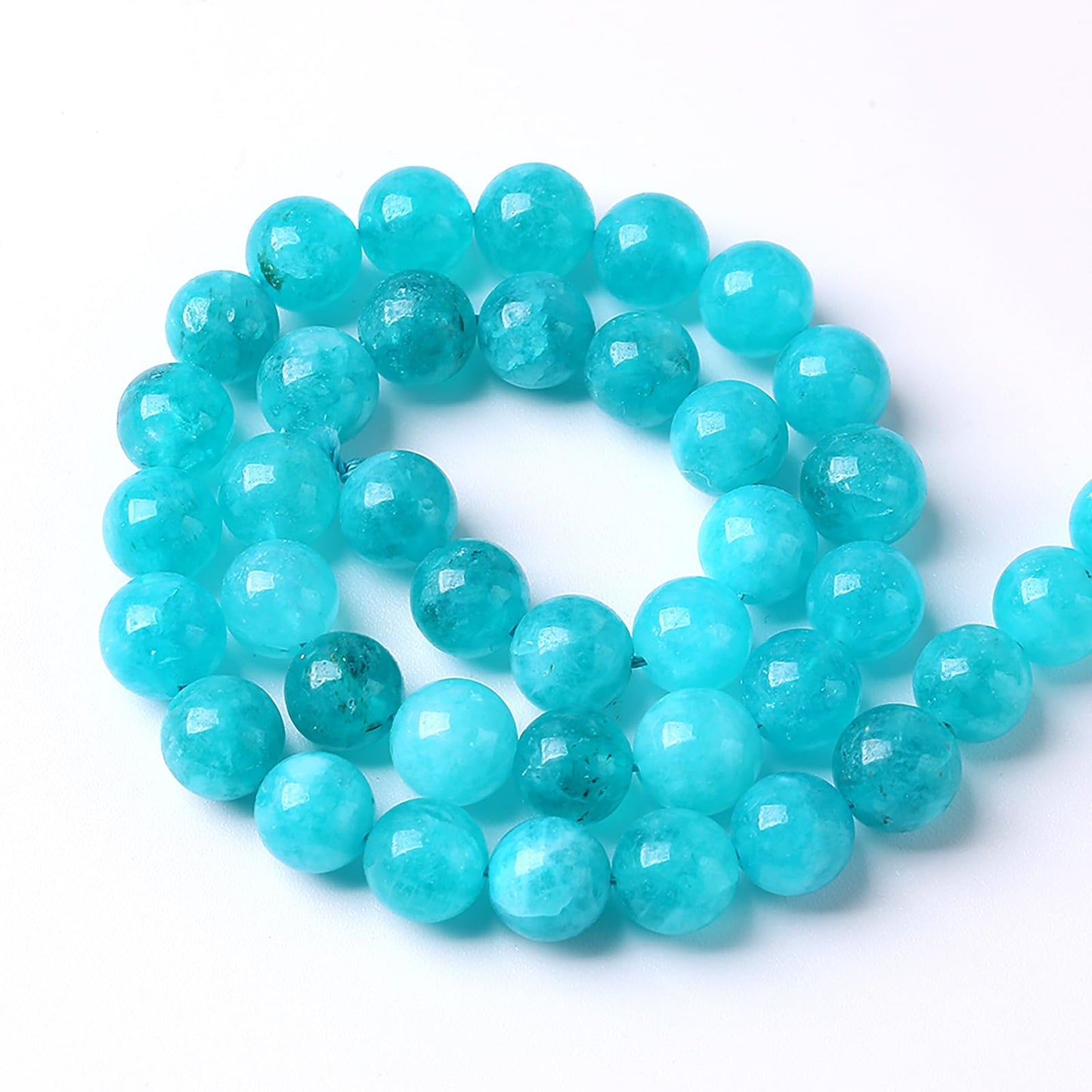 8MM 45PCS Natural Stone Amazonite Chalcedony Beads for Jewelry Making DIY Bracelet