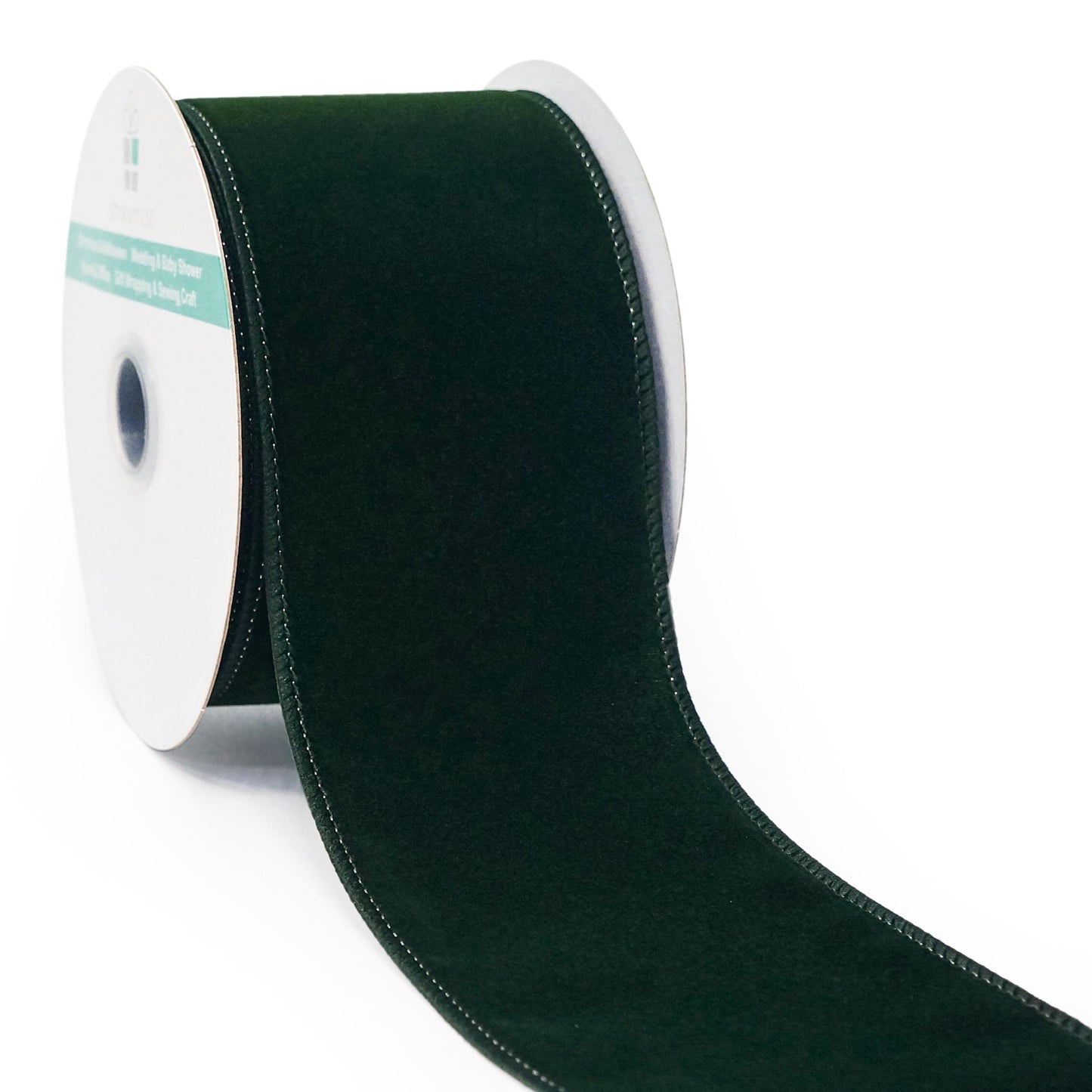 Dark Green Velvet Ribbon 2.5 Inch x 10 Yards for Christmas Tree Topper Home Decoration Wreath Gift Wrapping DIY Craft