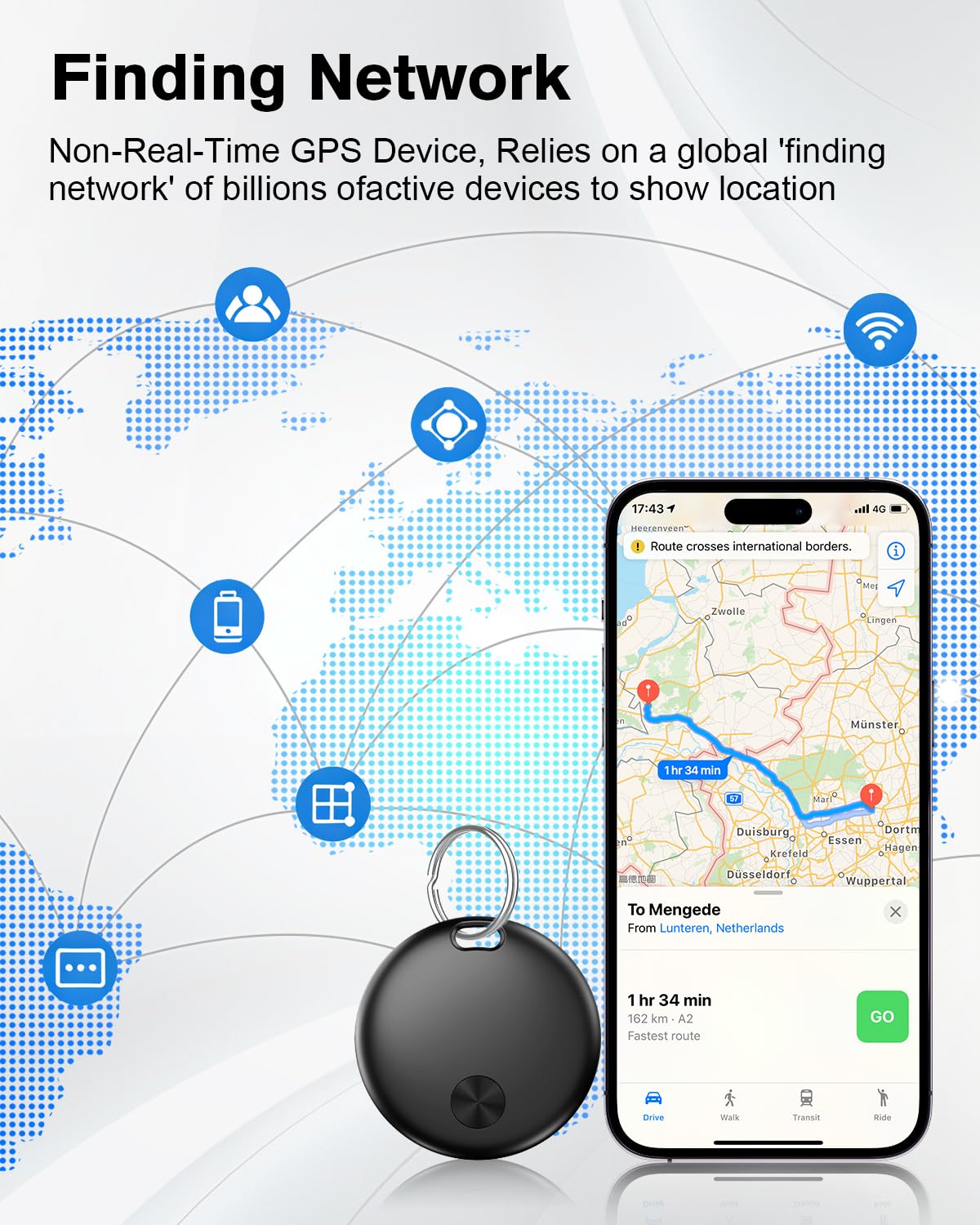 Smart Tracker Tag Item Finder 4Pack, Compatible with Apple Find My APP (iOS Only), IP67 Waterproof, Replaceable Battery, Suitable for Luggage, Bags, Wallets, Backpacks, Keys (weTag mini)