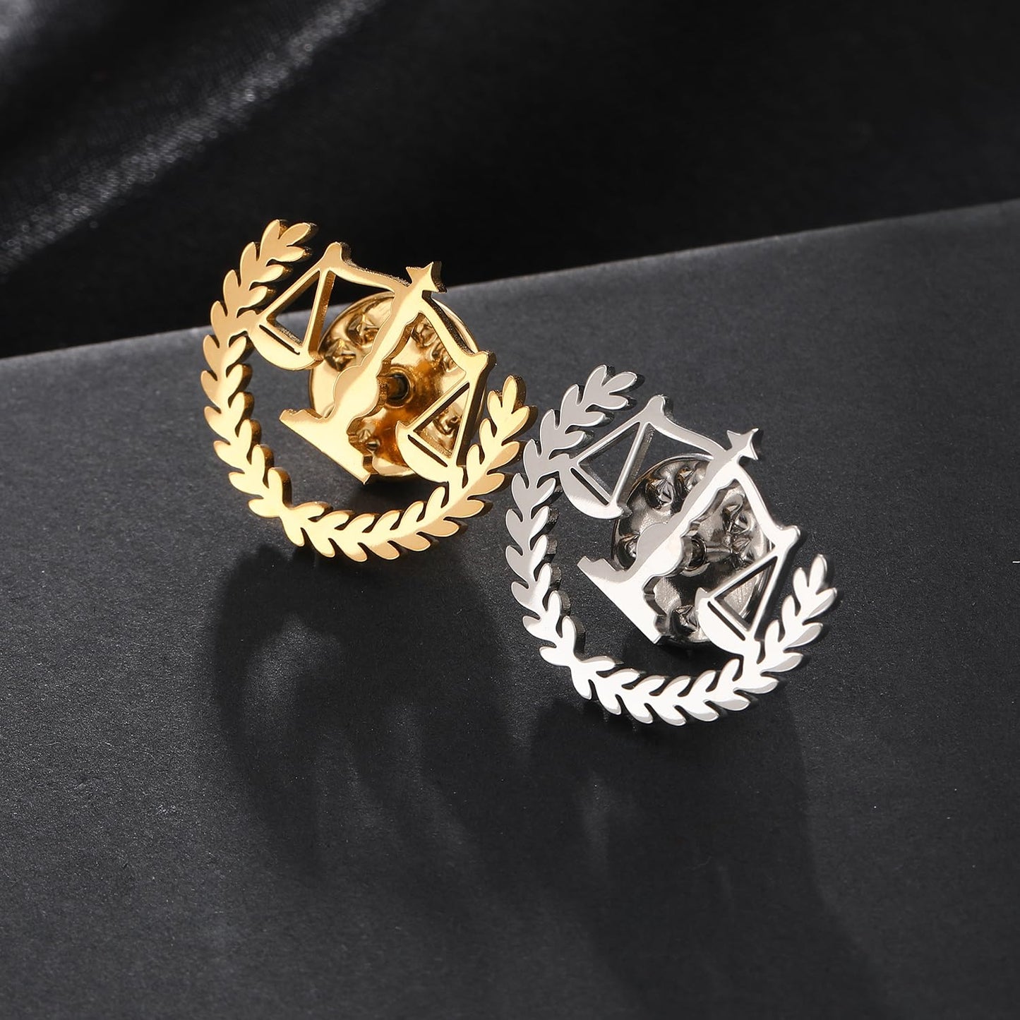 Metal Balance Badges Suit Brooch Libra Scales Brooches For Men (gold 1)
